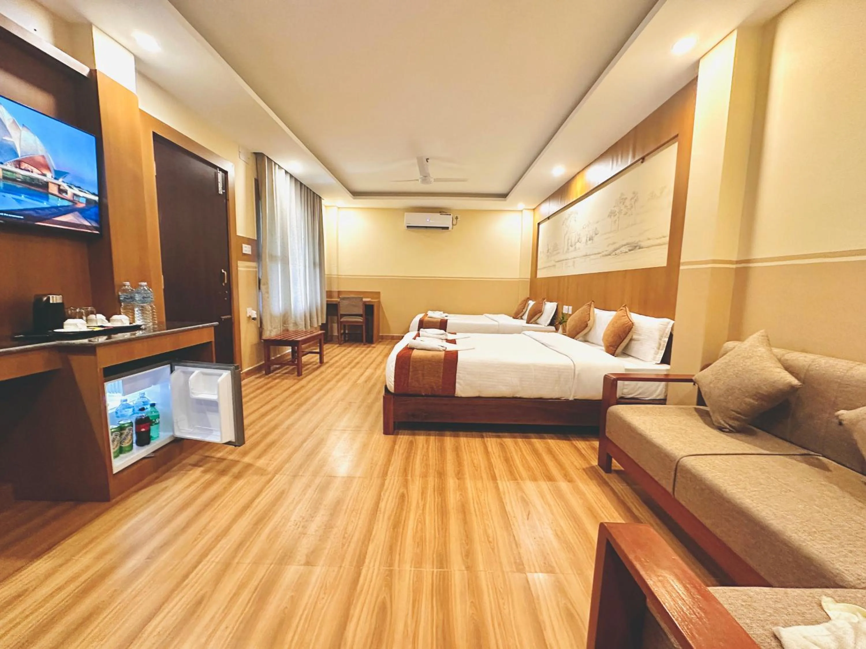 Photo of the whole room, Bed in Chitwan Village Resort