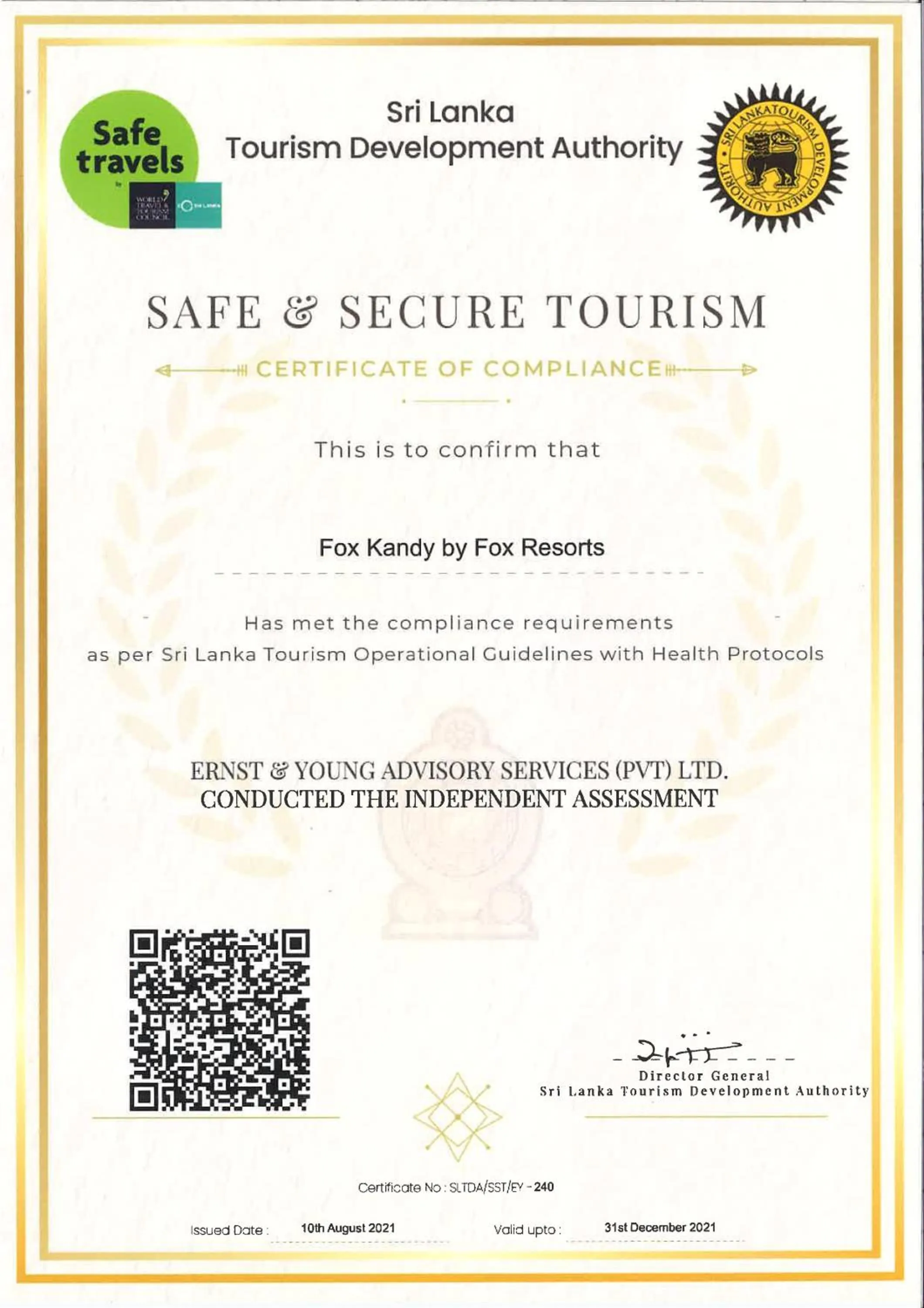 Logo/Certificate/Sign in Fox Kandy by Fox Resorts - Luxury in the Mist