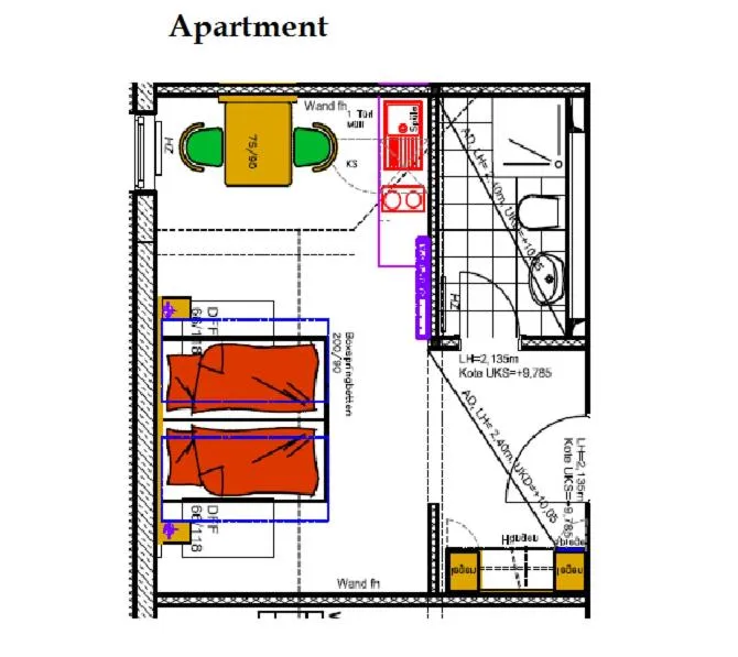 Floor plan in Aparthotel Oberfeld West München, Selbstversorgerhotel