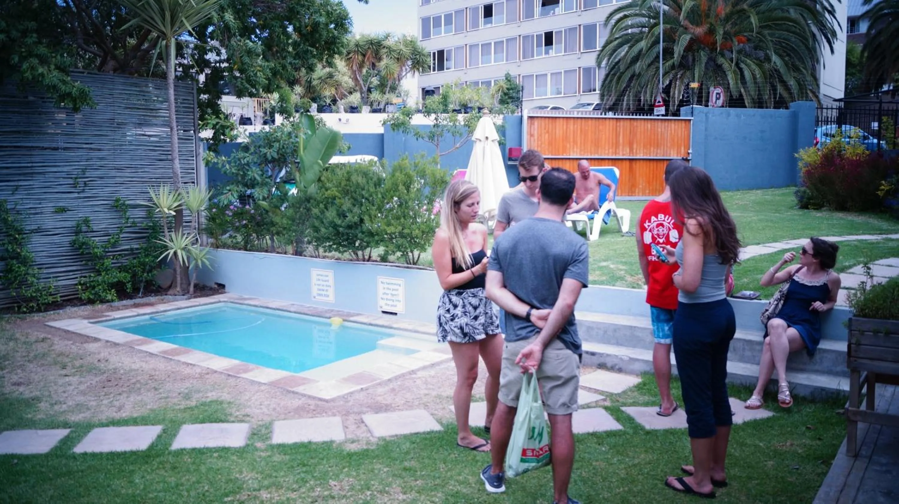 People, Swimming Pool in Atlantic Point Backpackers
