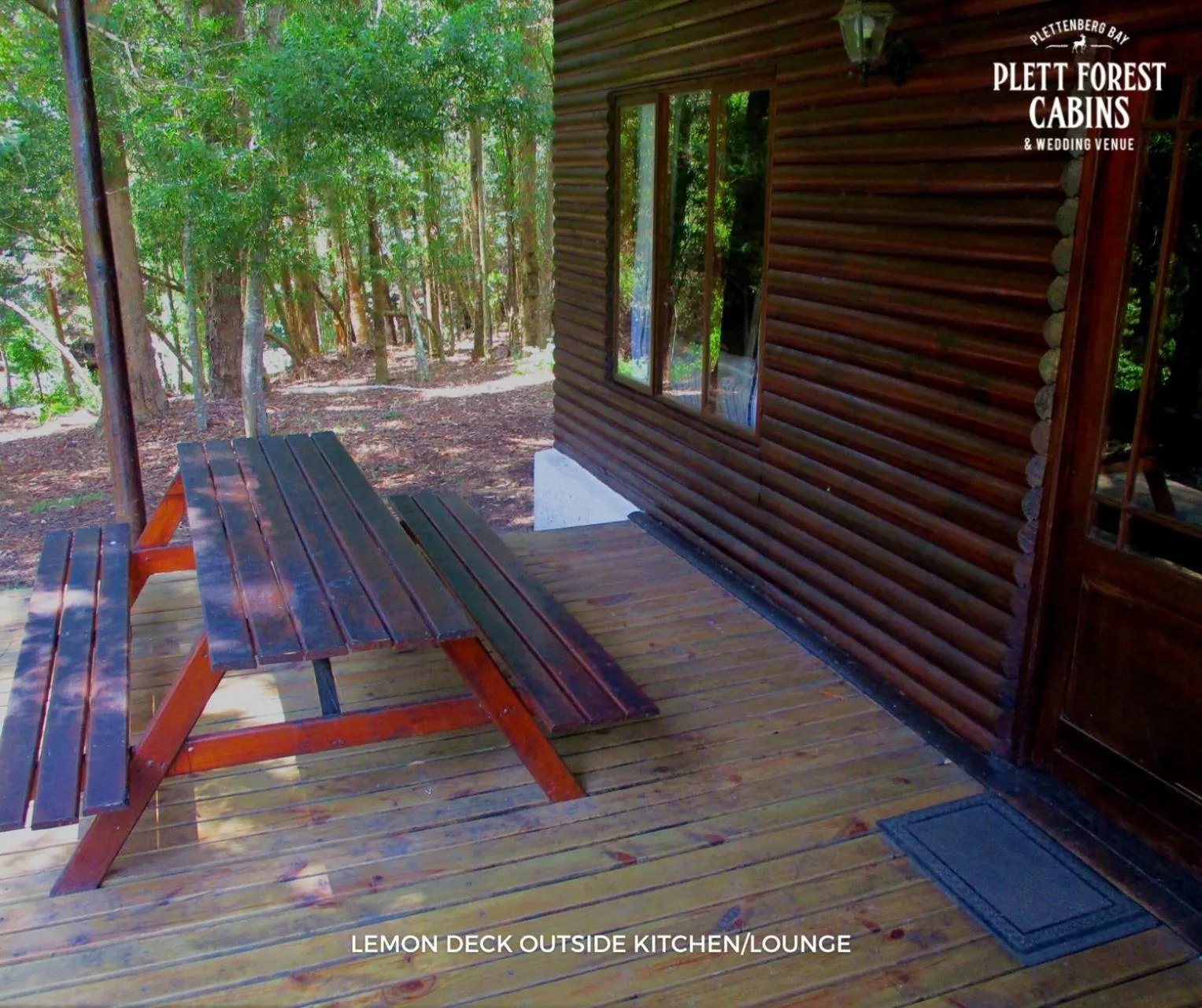 Patio in Plett Forest Cabins