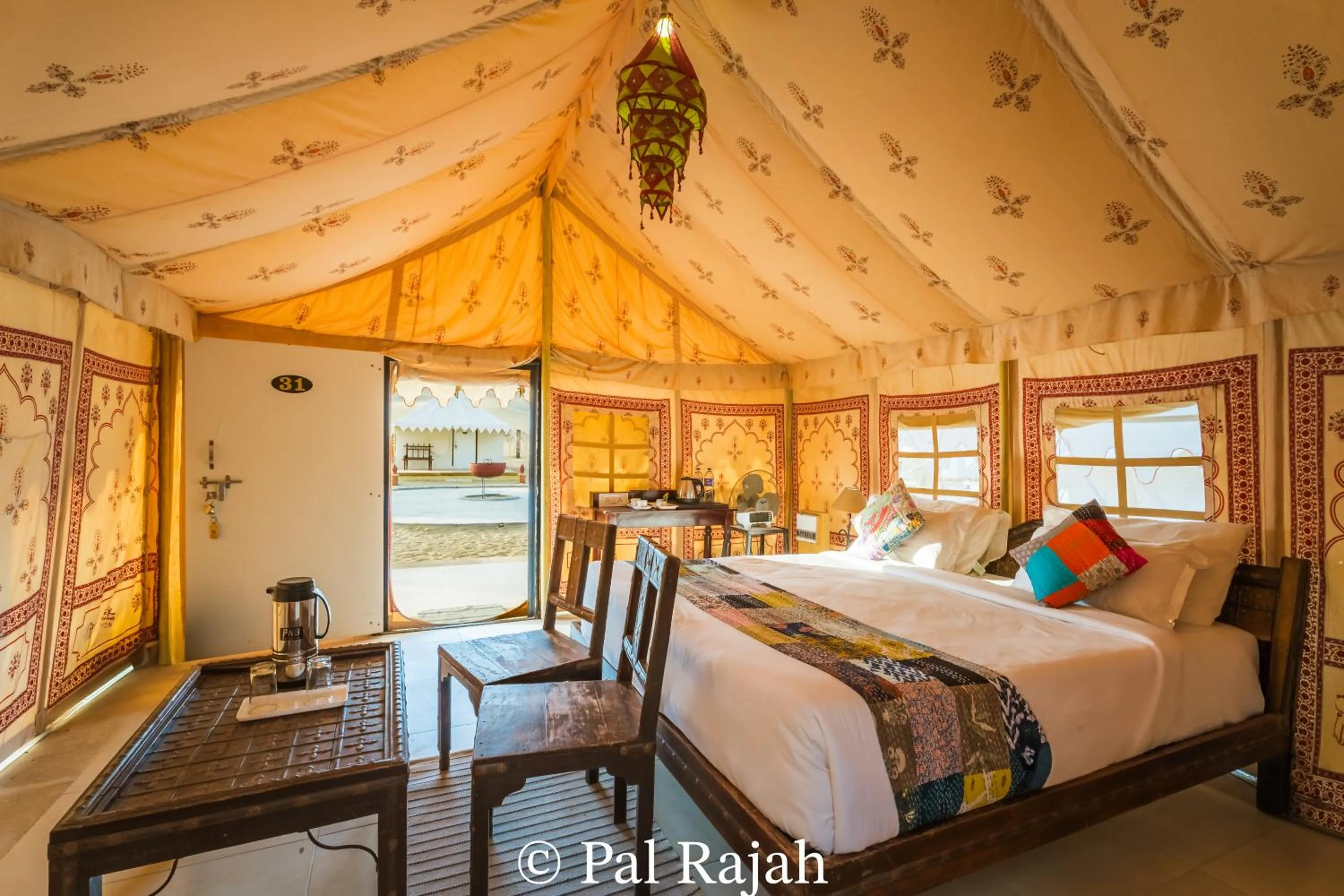 Bed in Pal Rajah Desert Camp