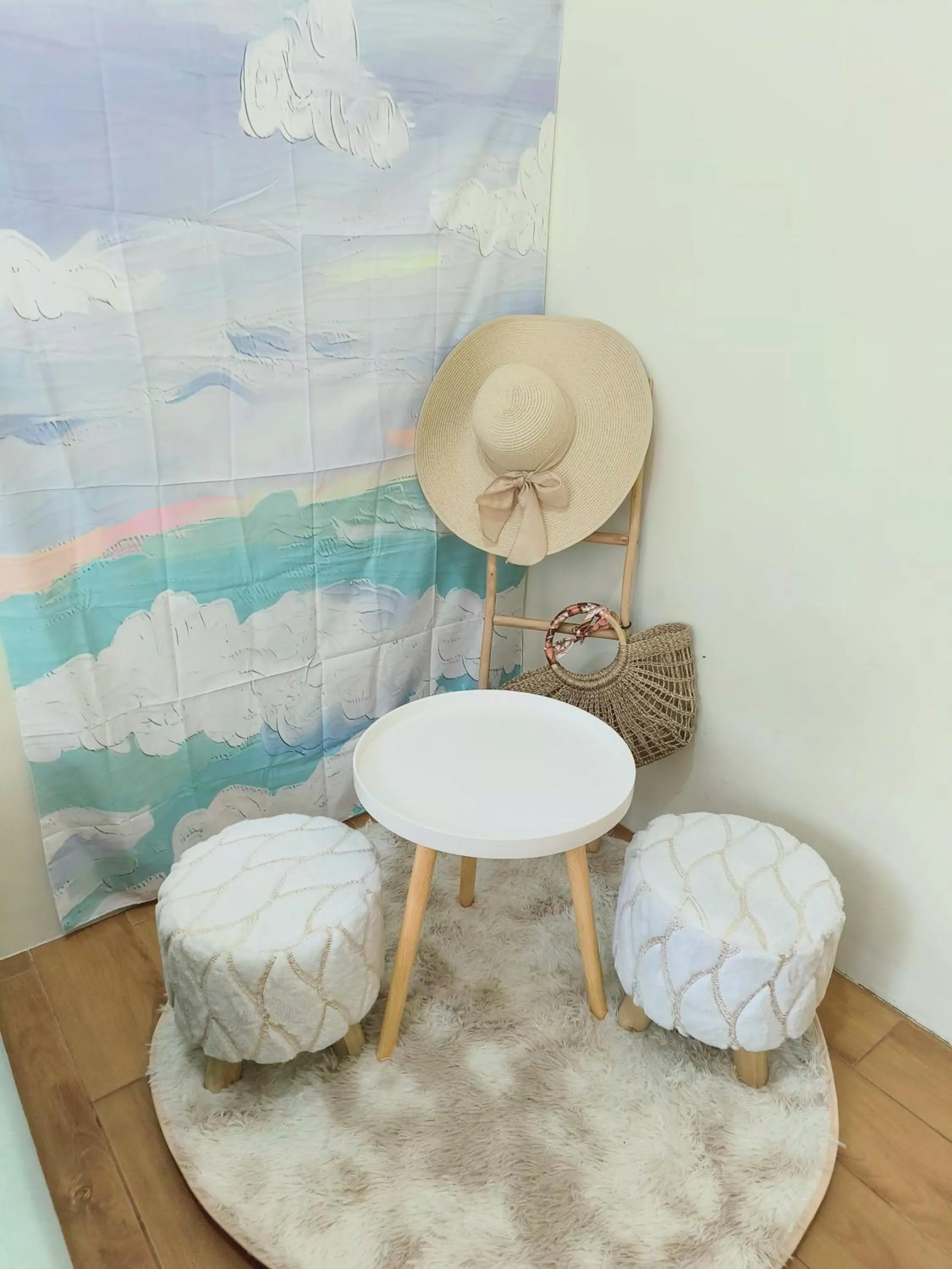 Seating area in Davao Condo 2BR Pool Wifi Netflix