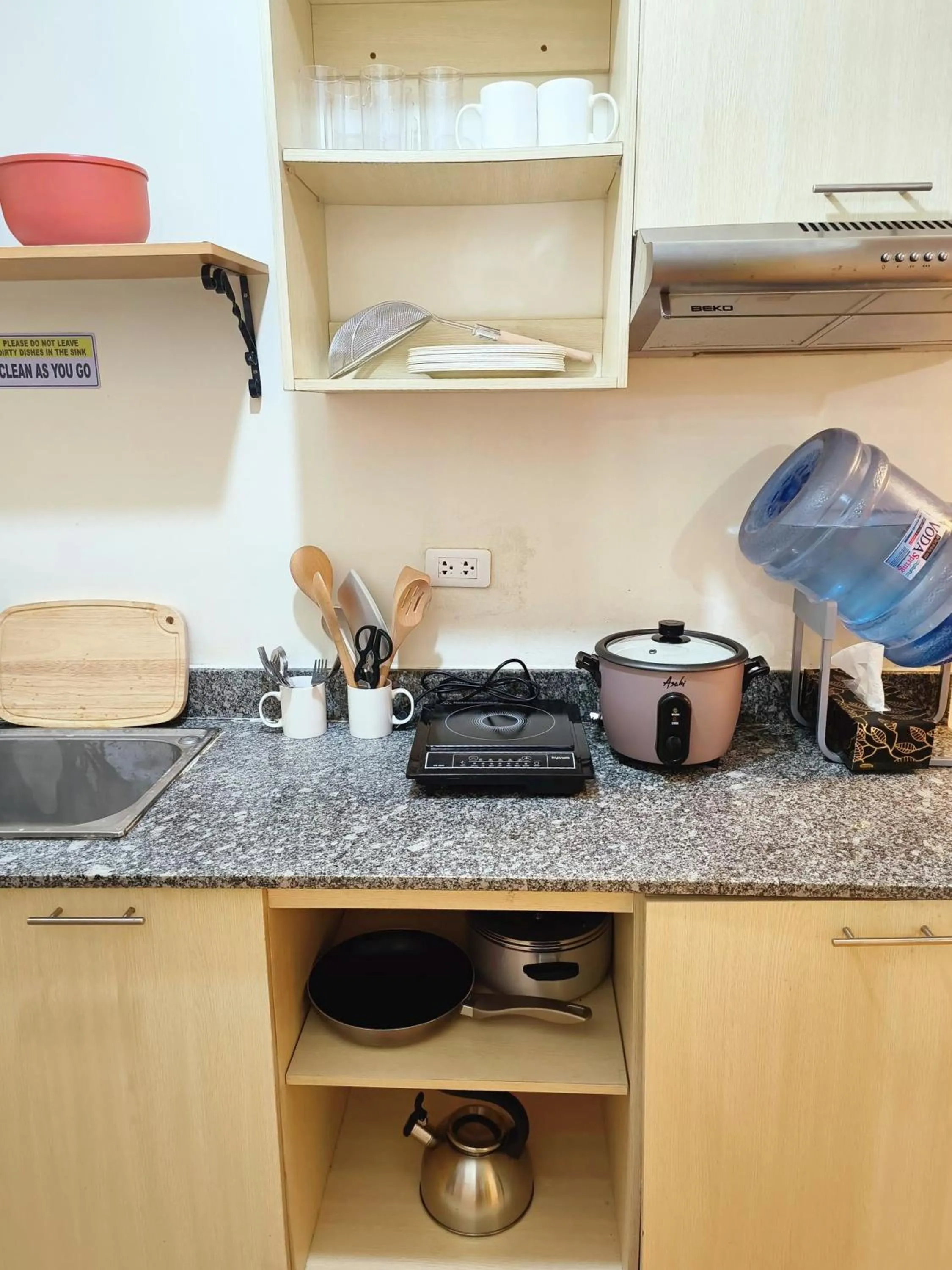 Kitchen or kitchenette in Davao Condo 2BR Pool Wifi Netflix