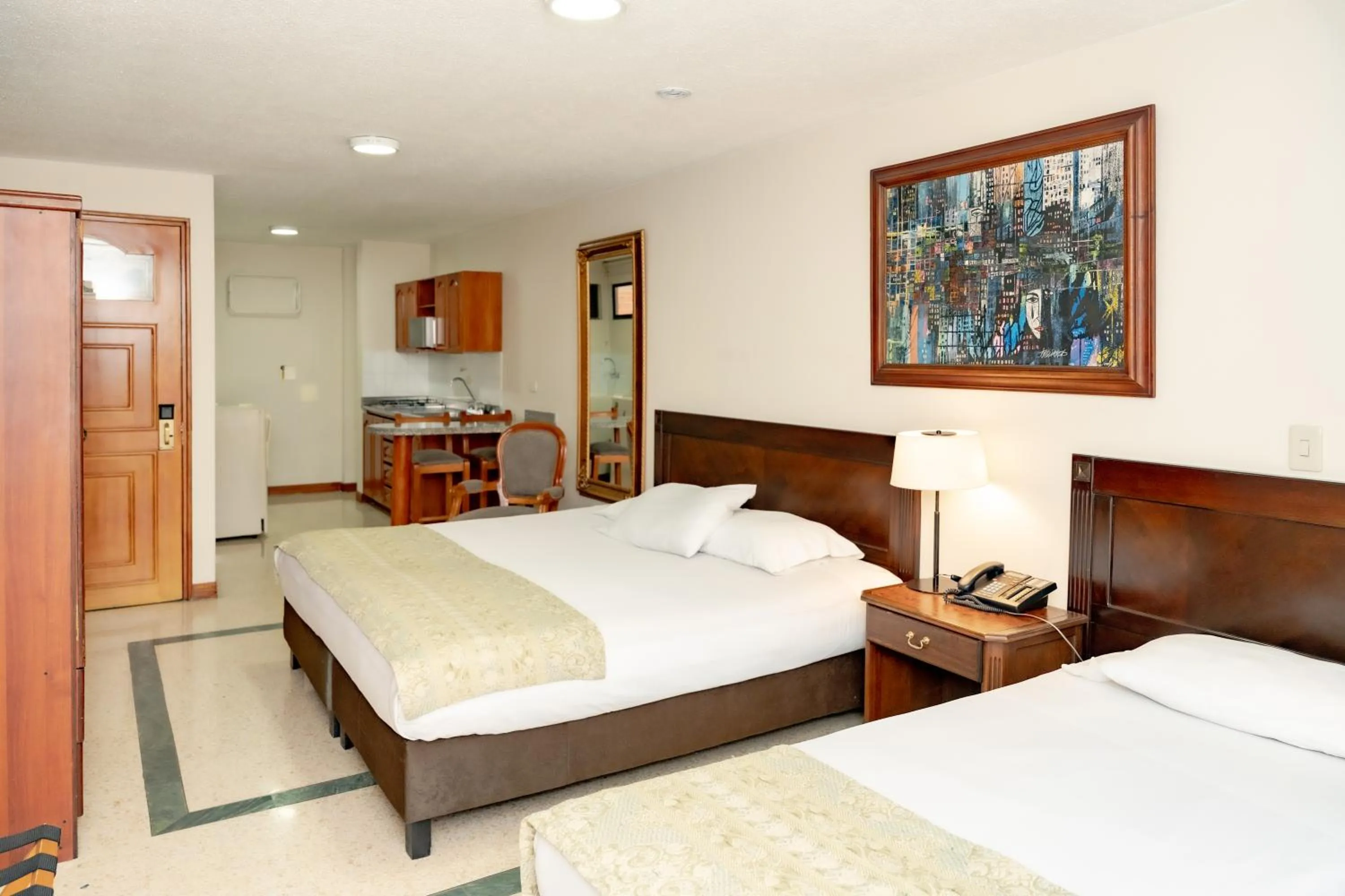 kitchen, Bed in Hotel San Pedro del Fuerte