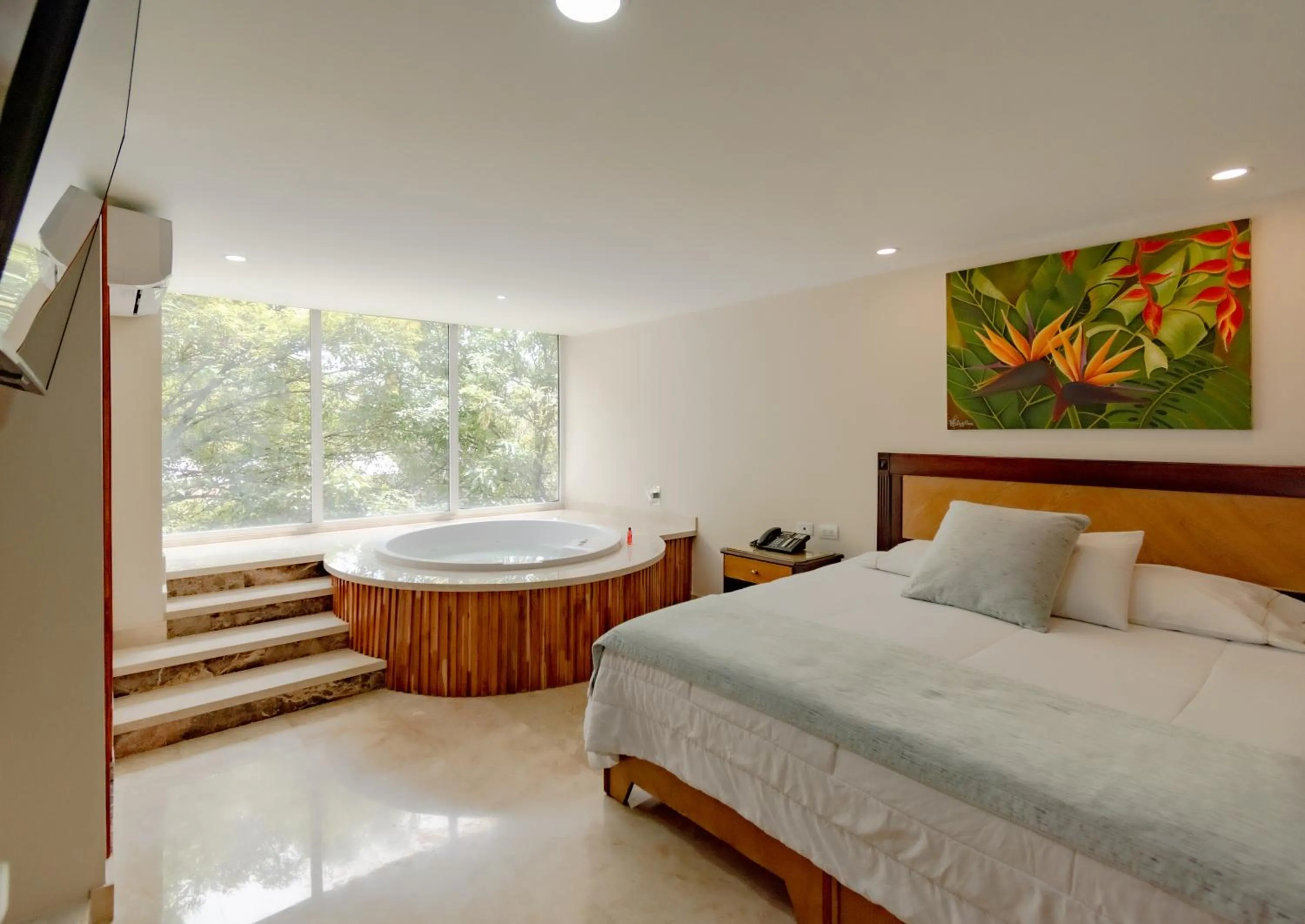 air conditioner, Bed in Hotel San Pedro del Fuerte