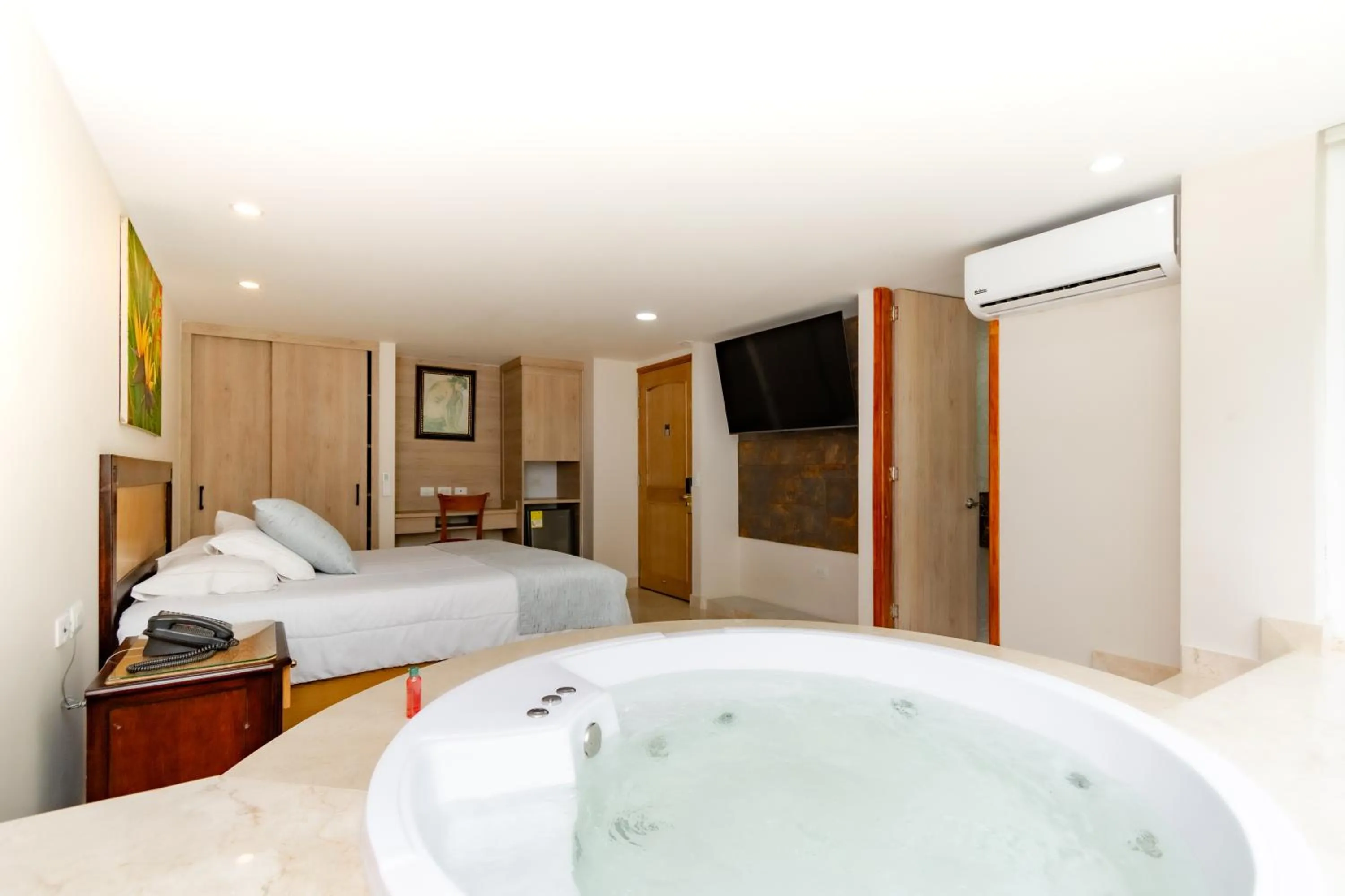 air conditioner, Bed in Hotel San Pedro del Fuerte