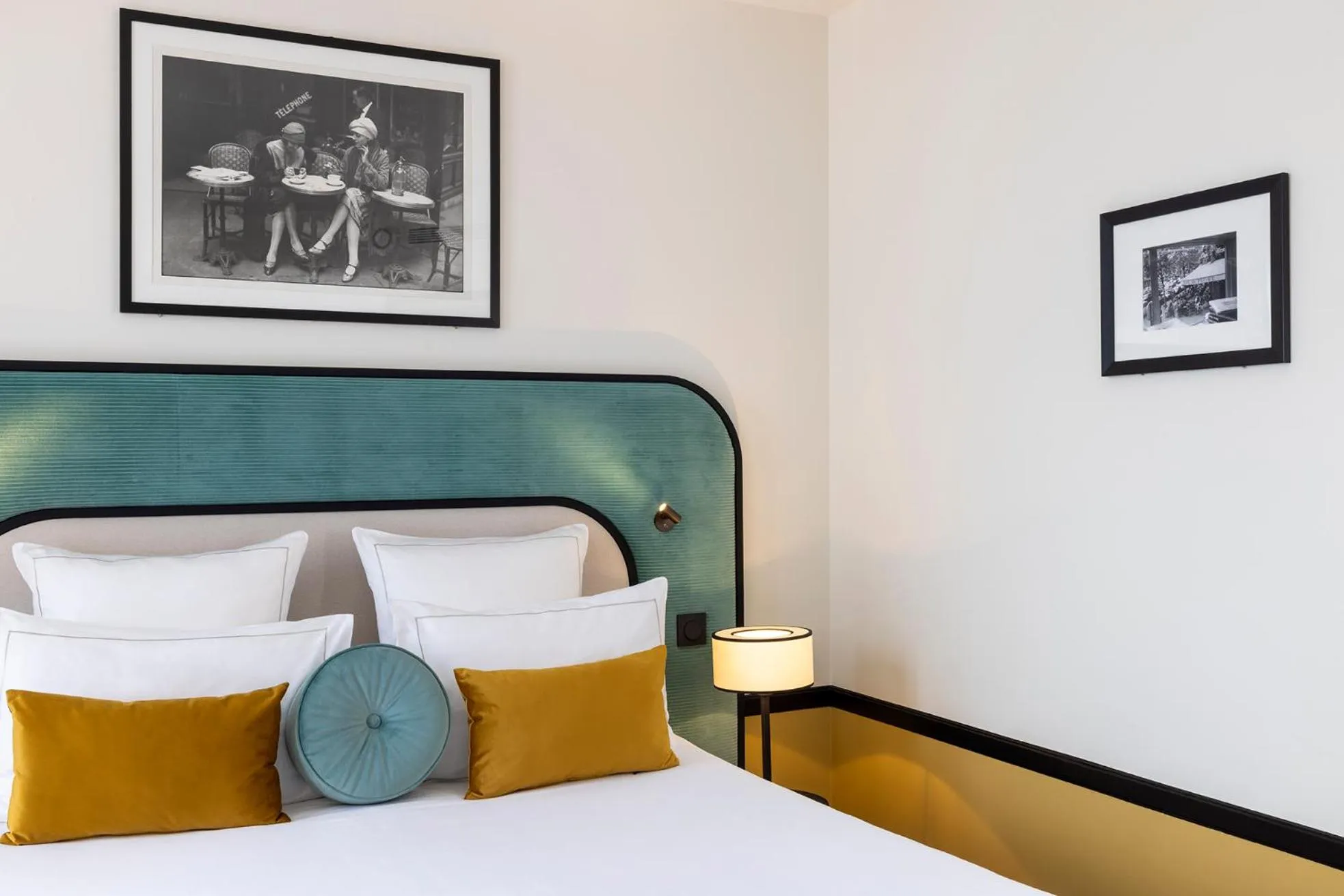 Decorative detail, Bed in Hôtel Aiglon