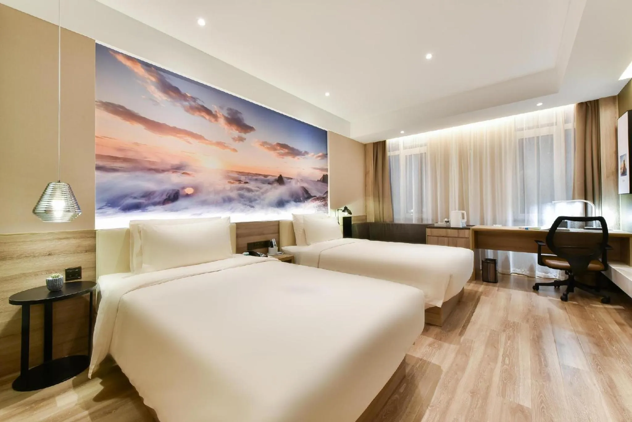 Photo of the whole room, Bed in Atour Hotel Dalian Lvshunkou