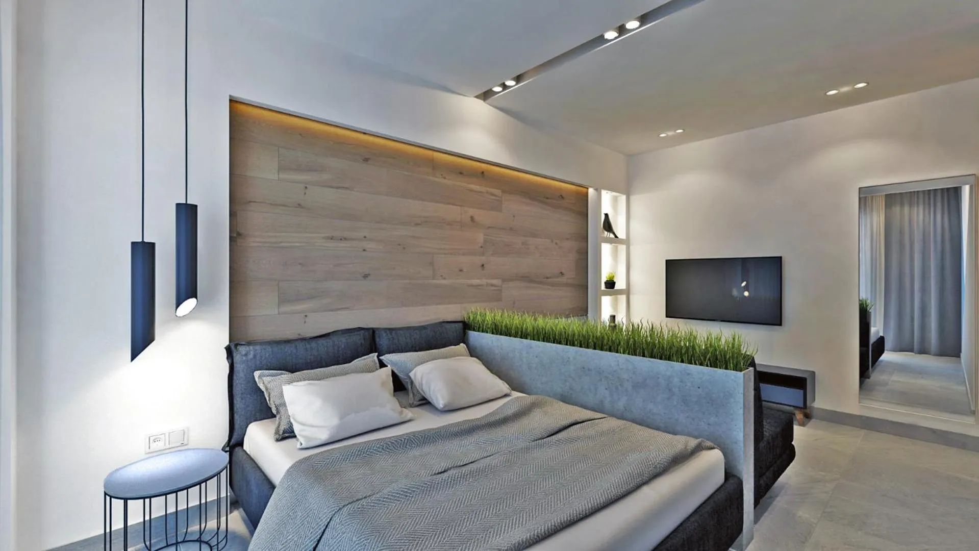 Bed in Hotel Papagalos