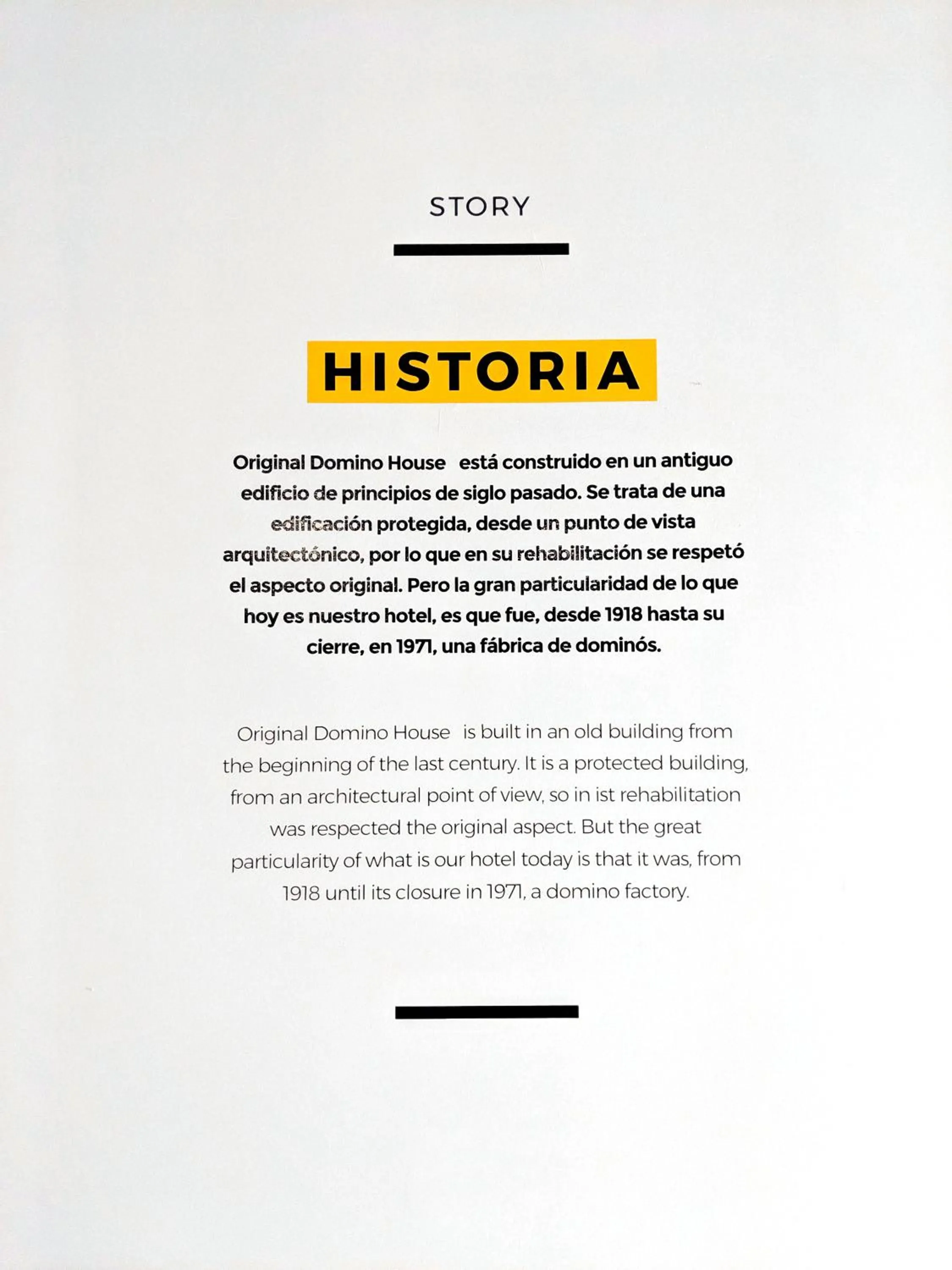 Text overlay in Original Domino House