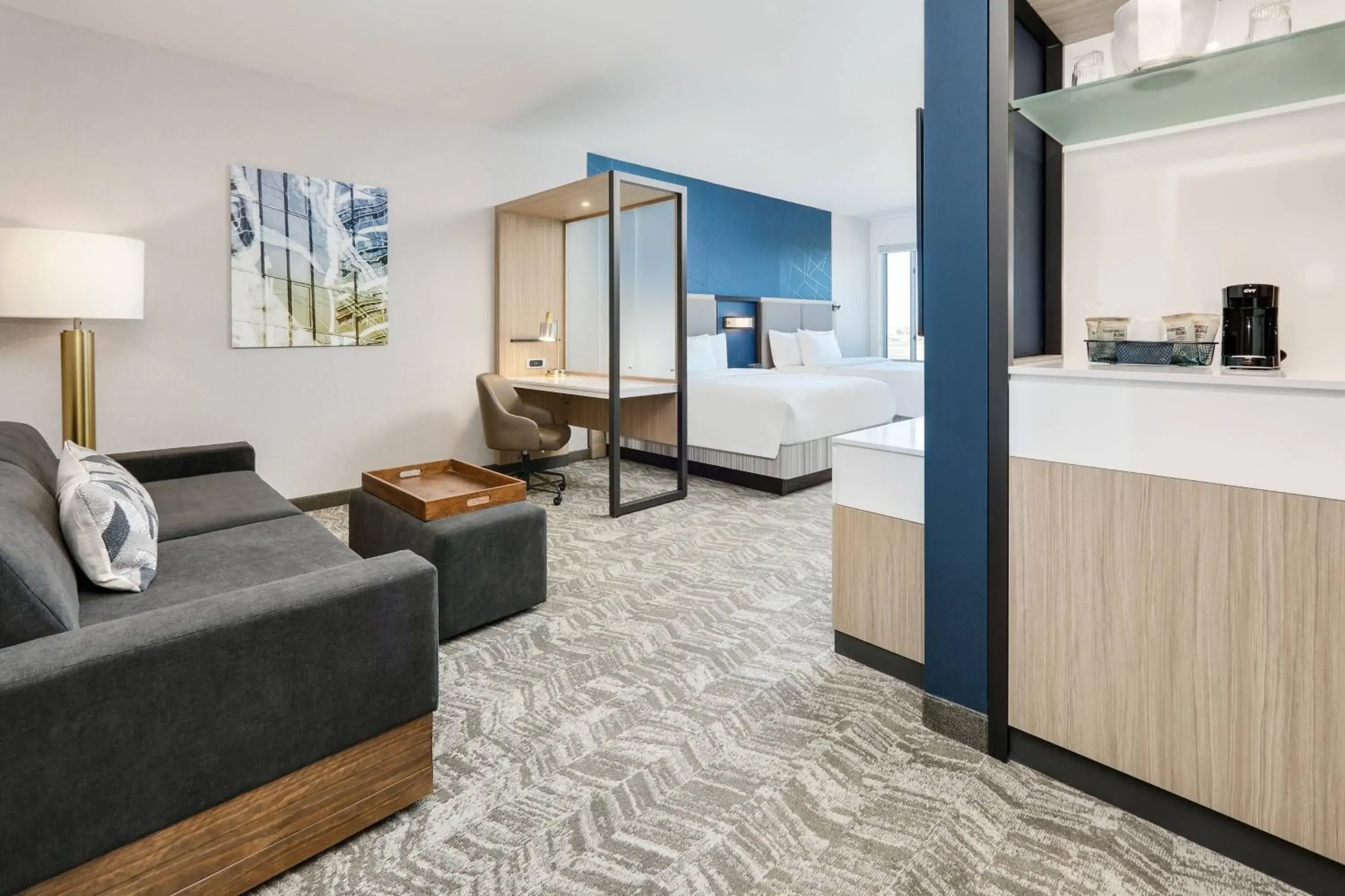 Queen Suite with Two Queen Beds, and Trundle Bed - Hearing Accessible in SpringHill Suites by Marriott Dallas Mansfield Queen Suite with Two Queen Beds, and Trundle Bed - Hearing Accessible in SpringHill Suites by Marriott Dallas Mansfield