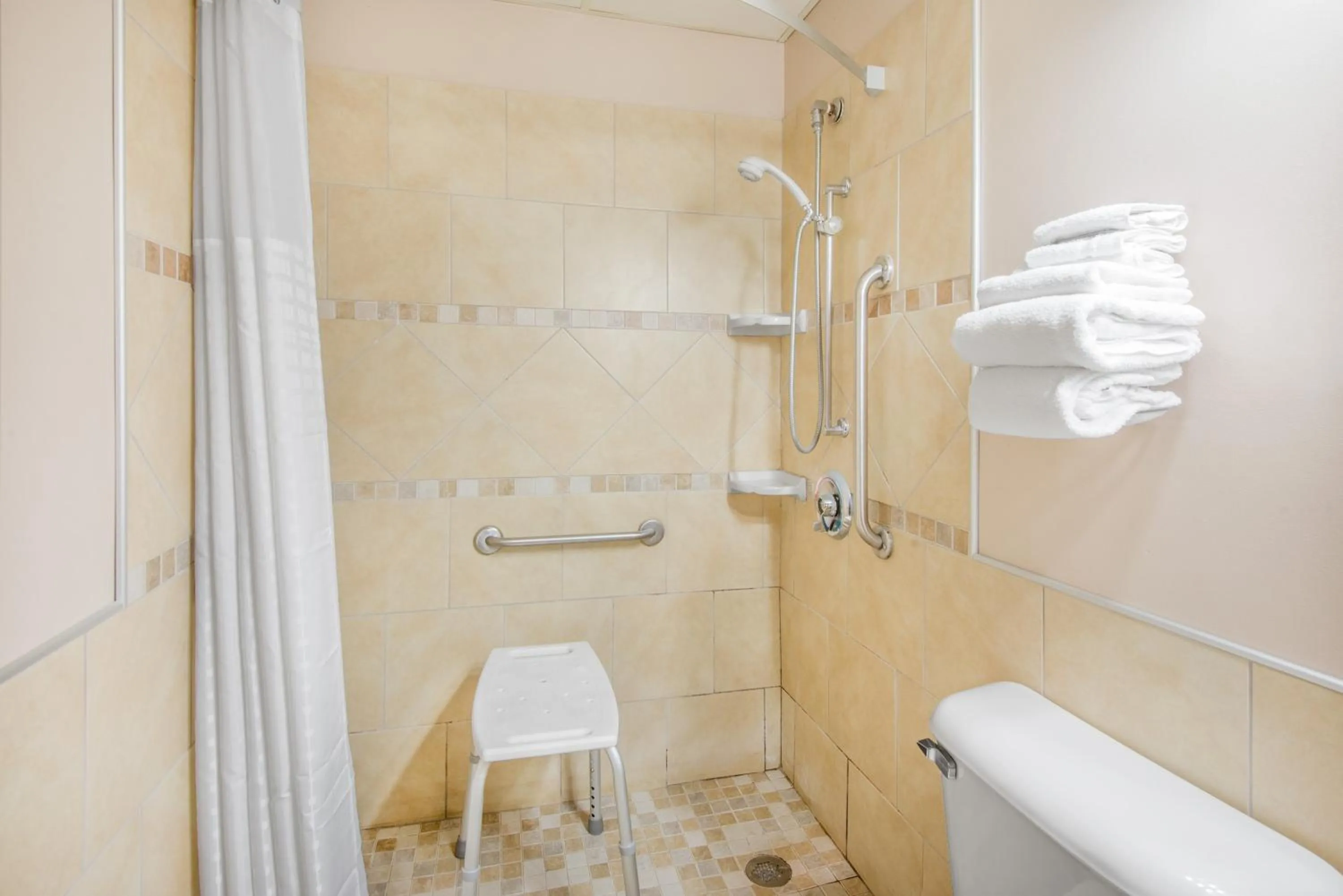 Bathroom in Super 8 by Wyndham Cleveland