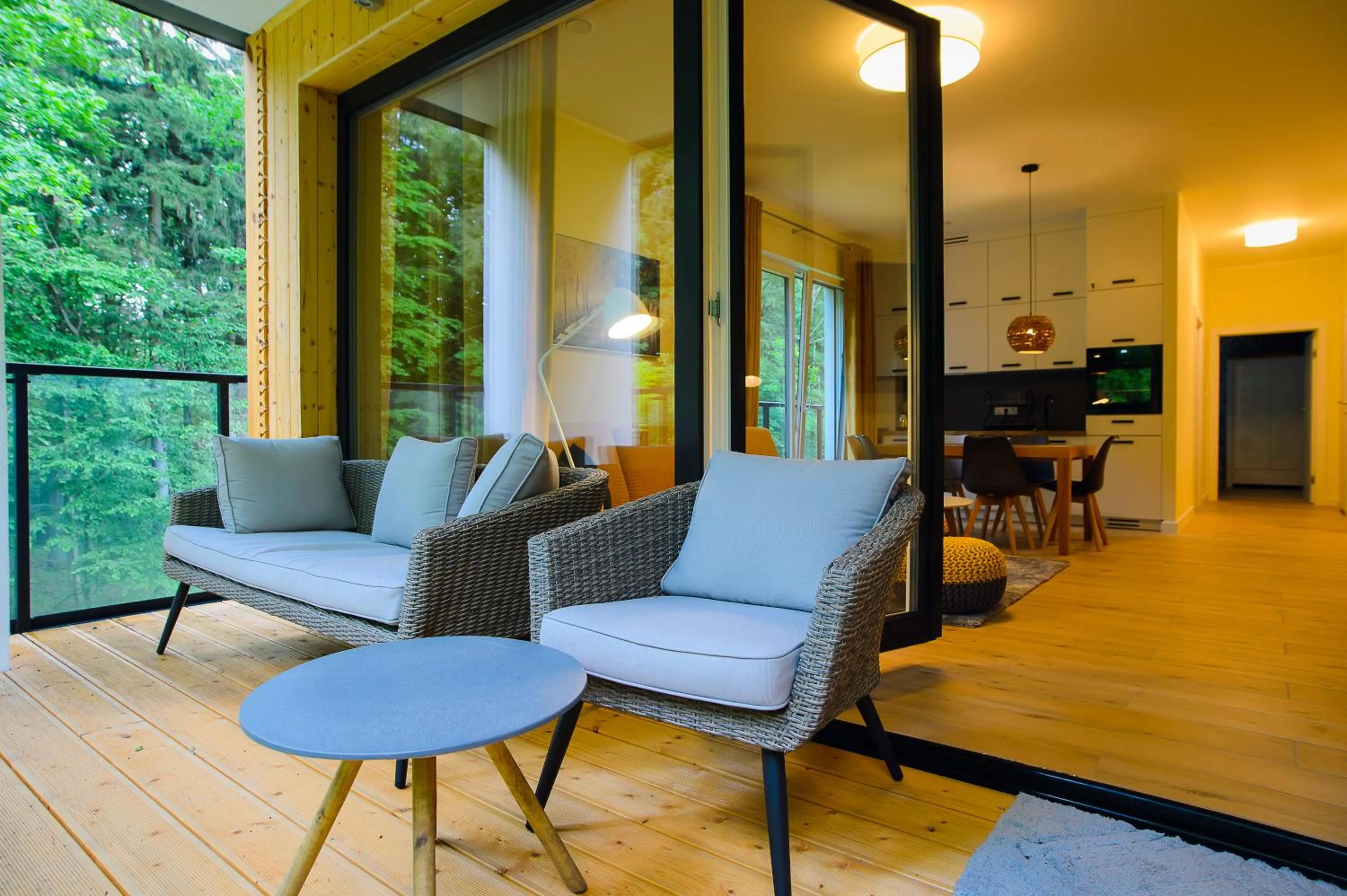 Balcony/Terrace in Enklawa Białowieska Forest & Spa