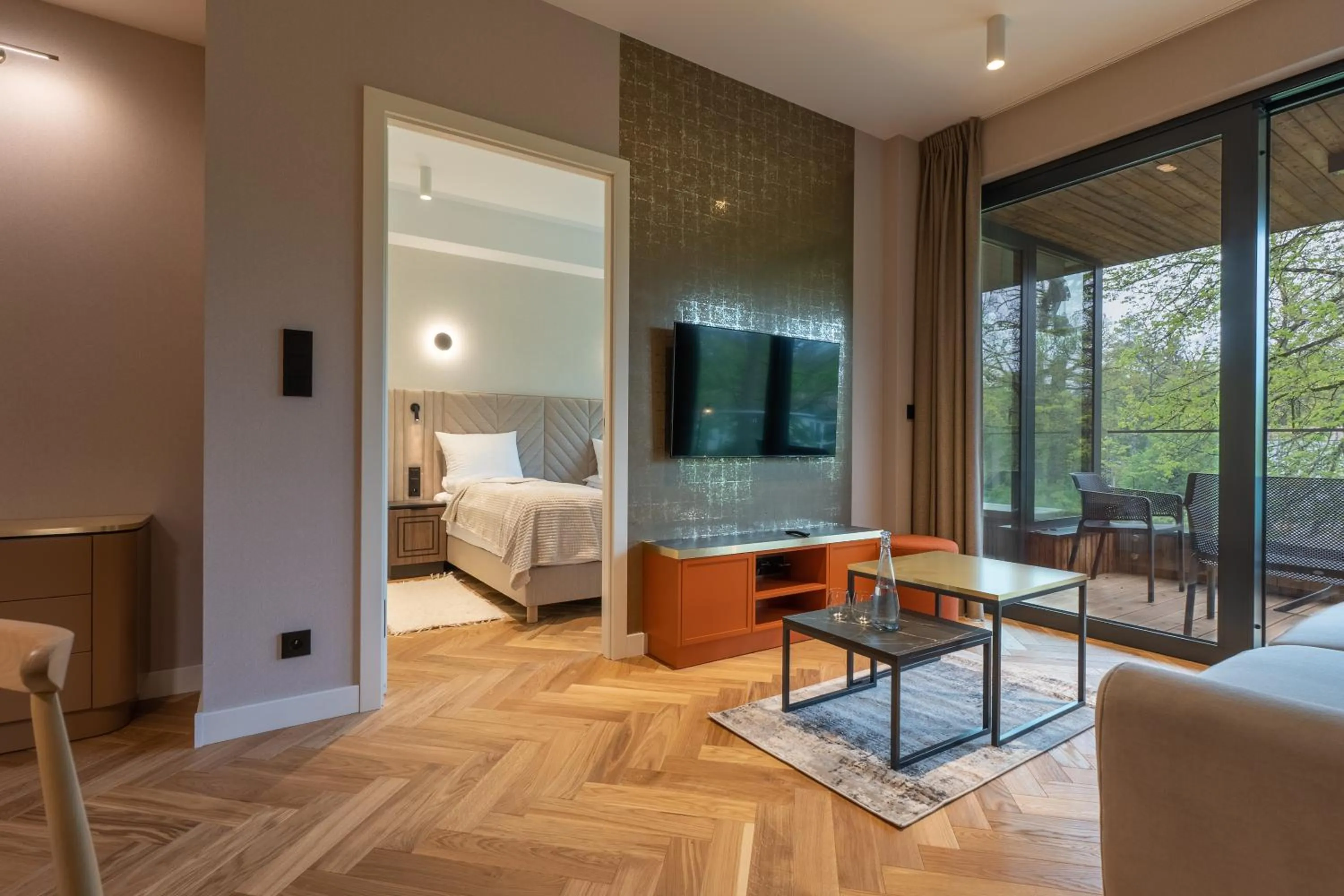 Living room, Bed in Enklawa Białowieska Forest & Spa