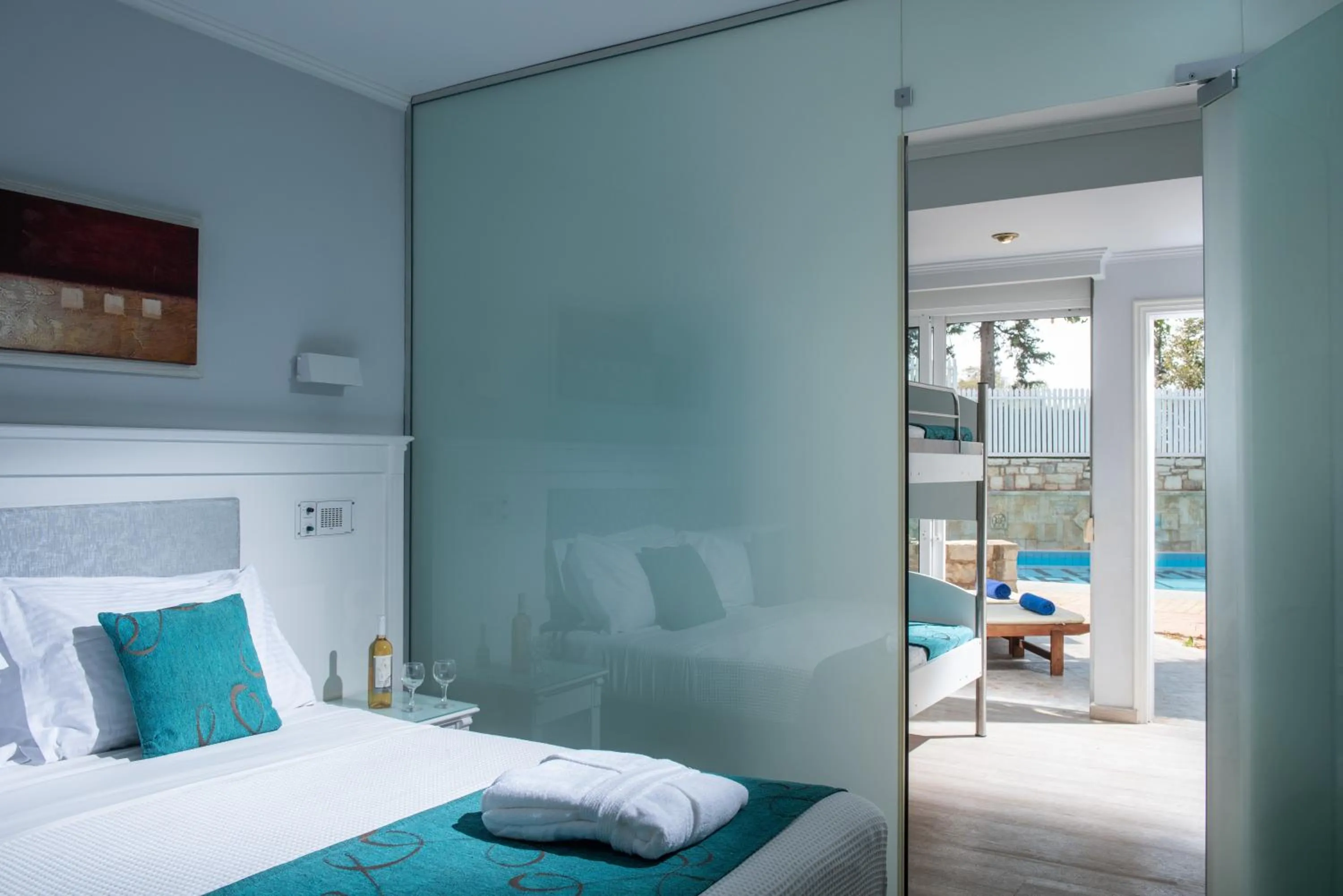 Pool view, Bed in Rethymno Mare & Water Park