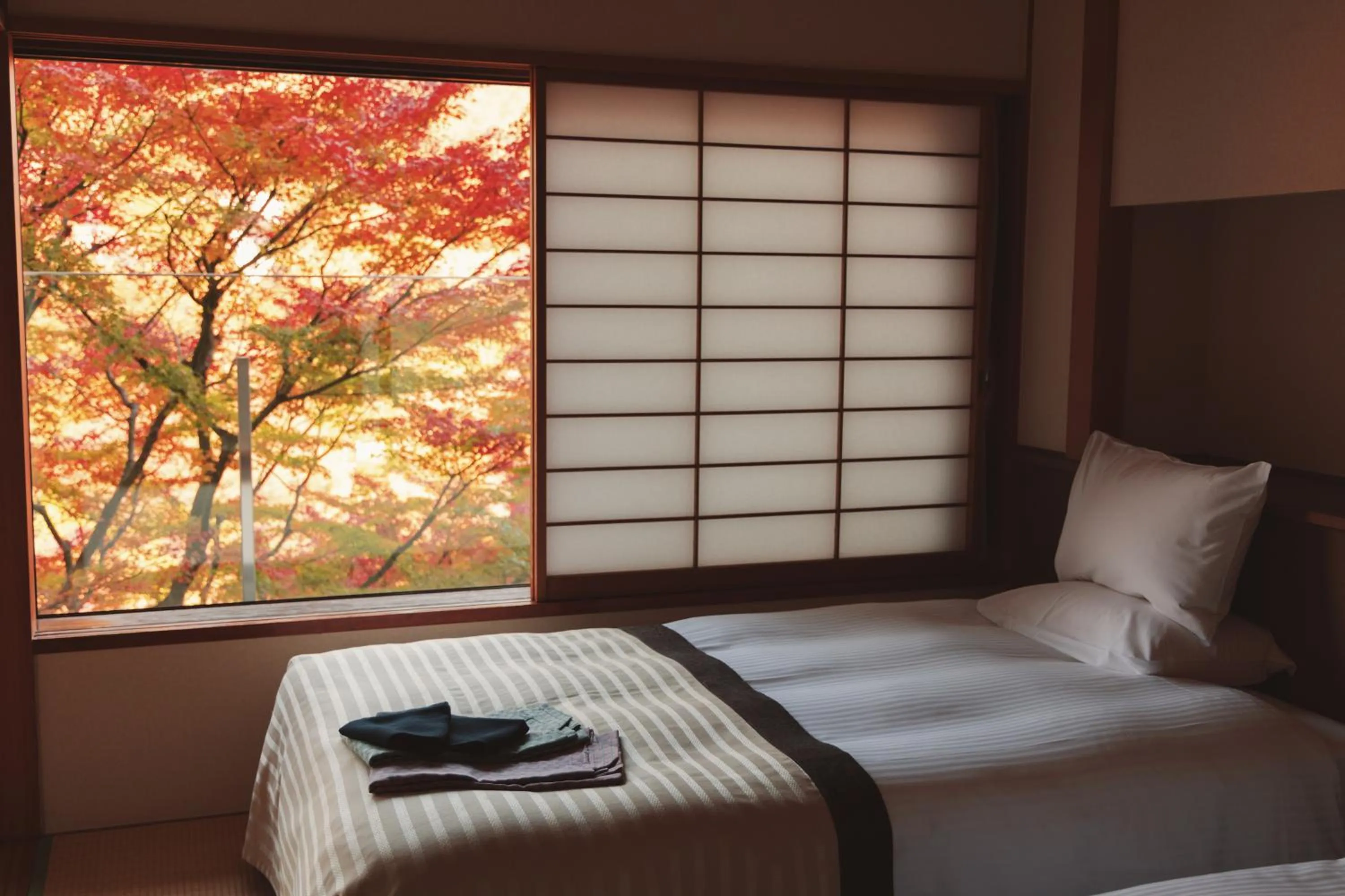 View (from property/room), Bed in Kanaya Hotel Kinugawa