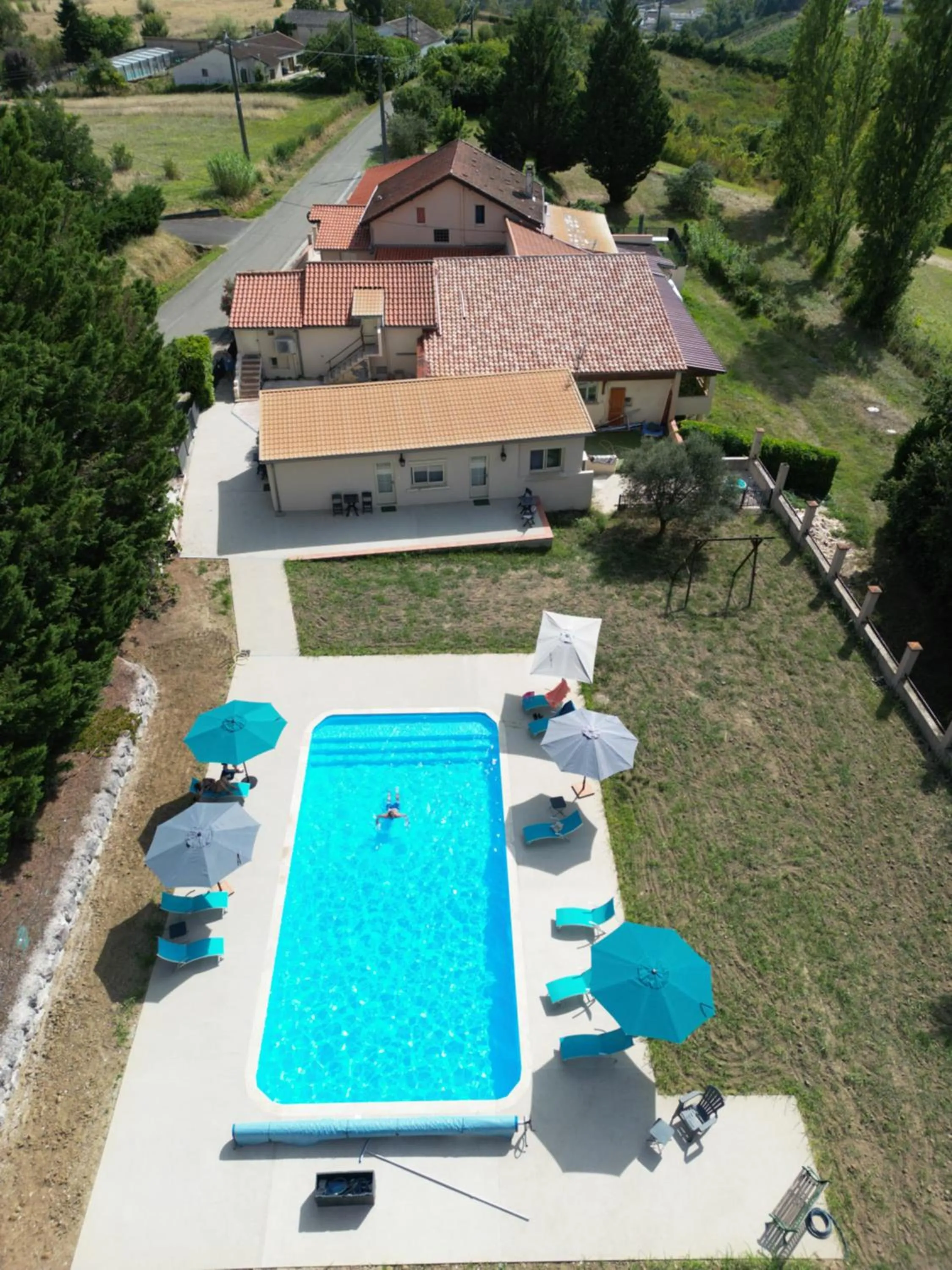 Swimming pool in Logis des Crêtes de Pignols