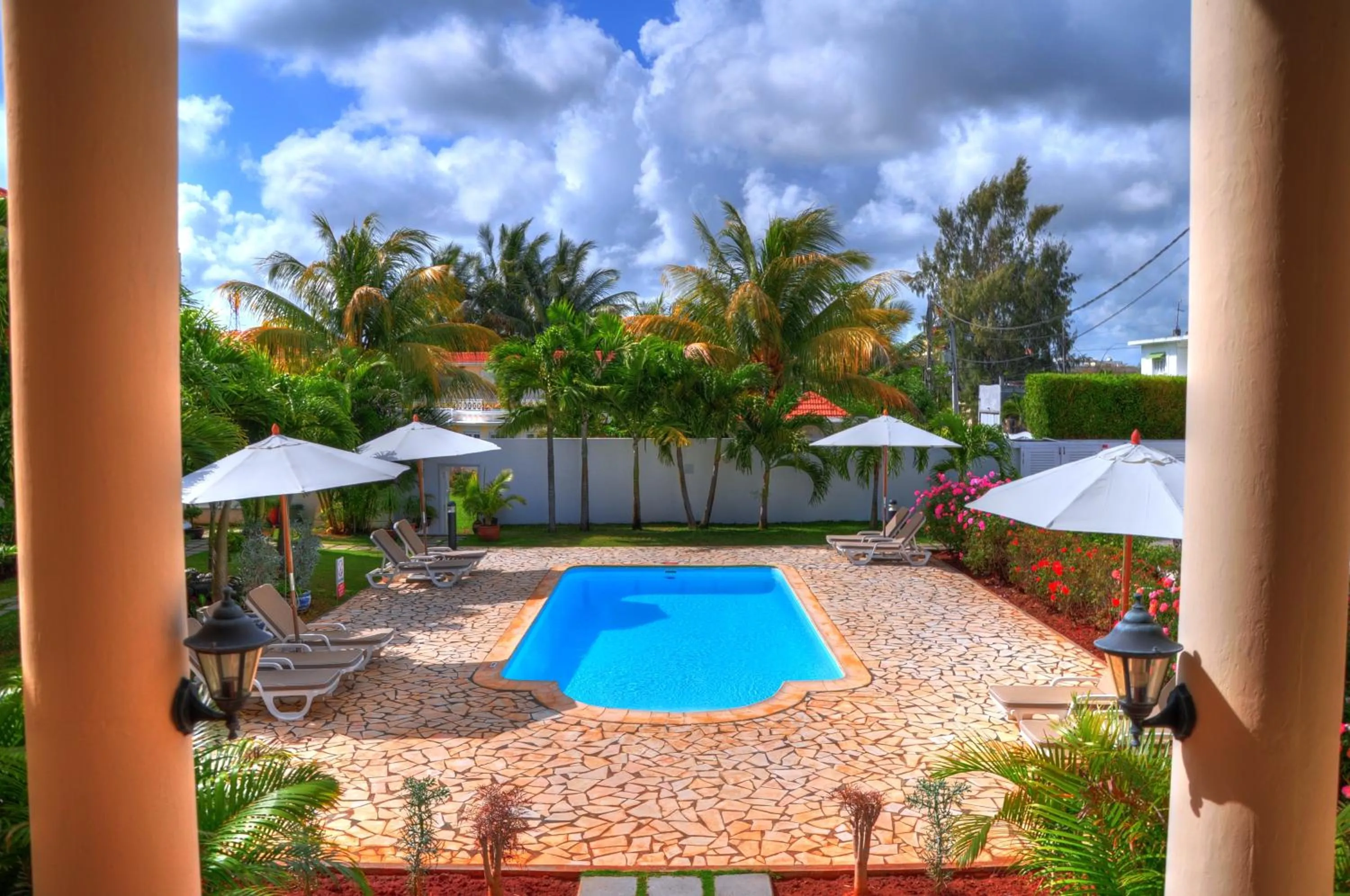 Pool view in La Pointe Villas