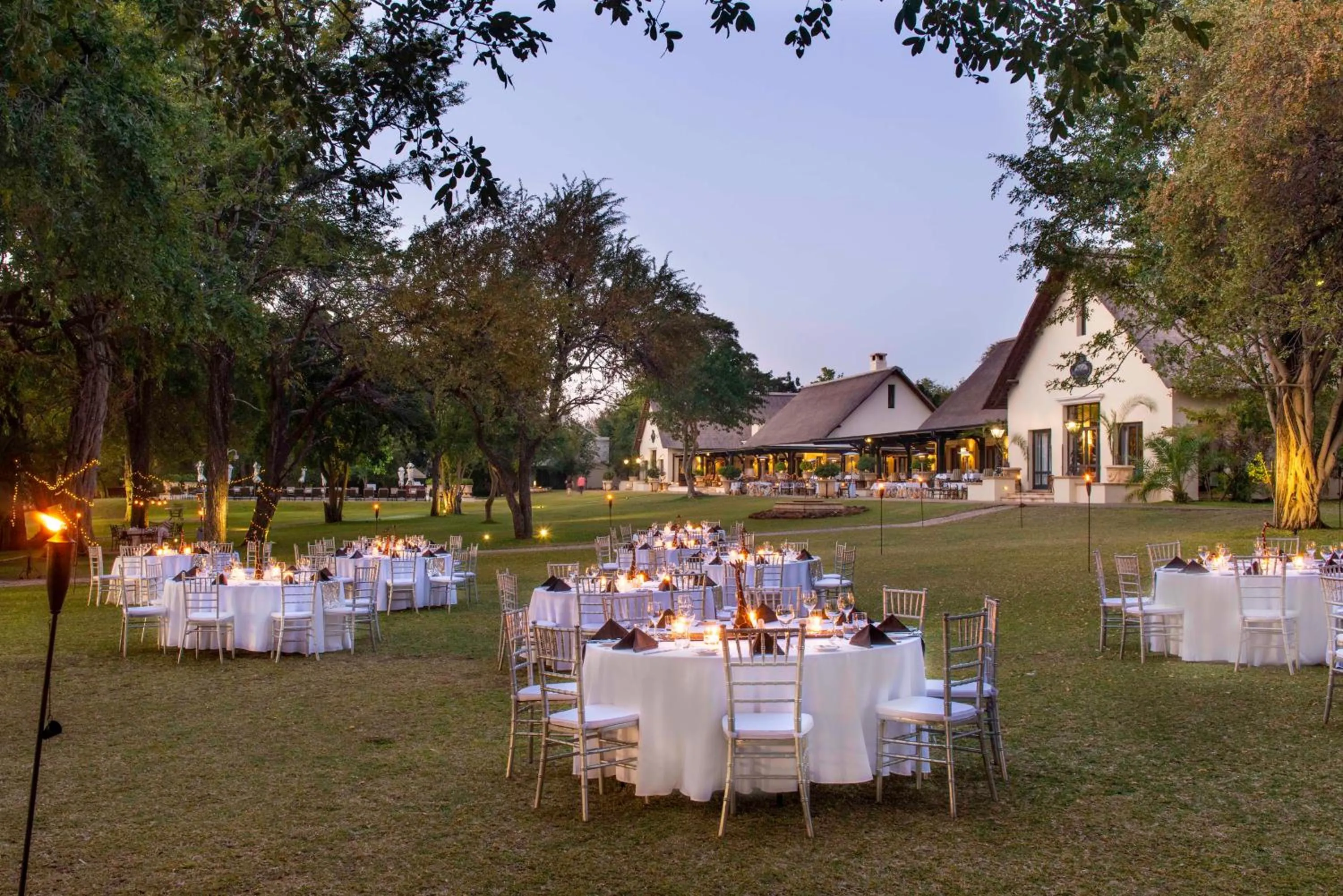 Dining area in Royal Livingstone Hotel by Anantara