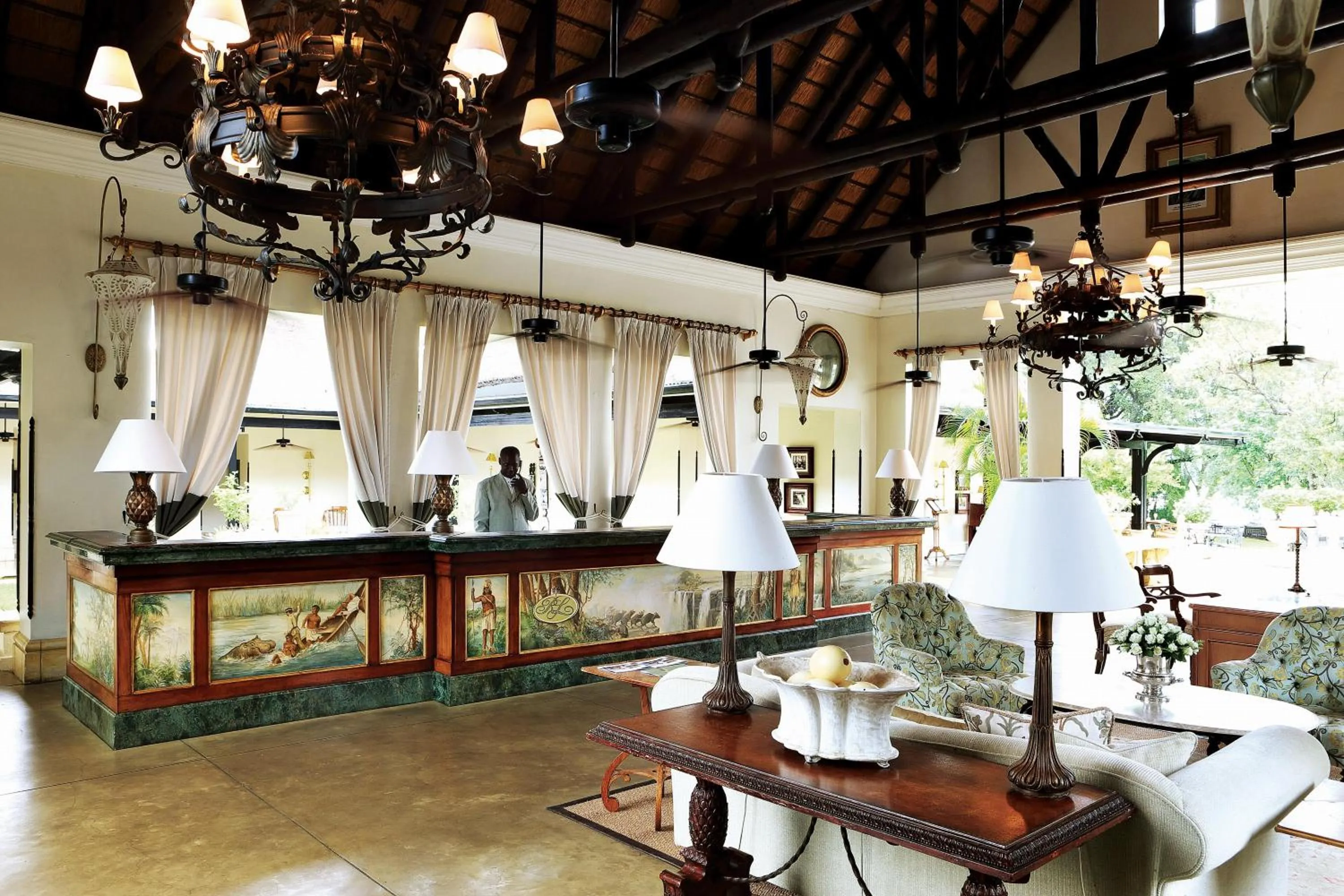Lobby or reception in Royal Livingstone Hotel by Anantara