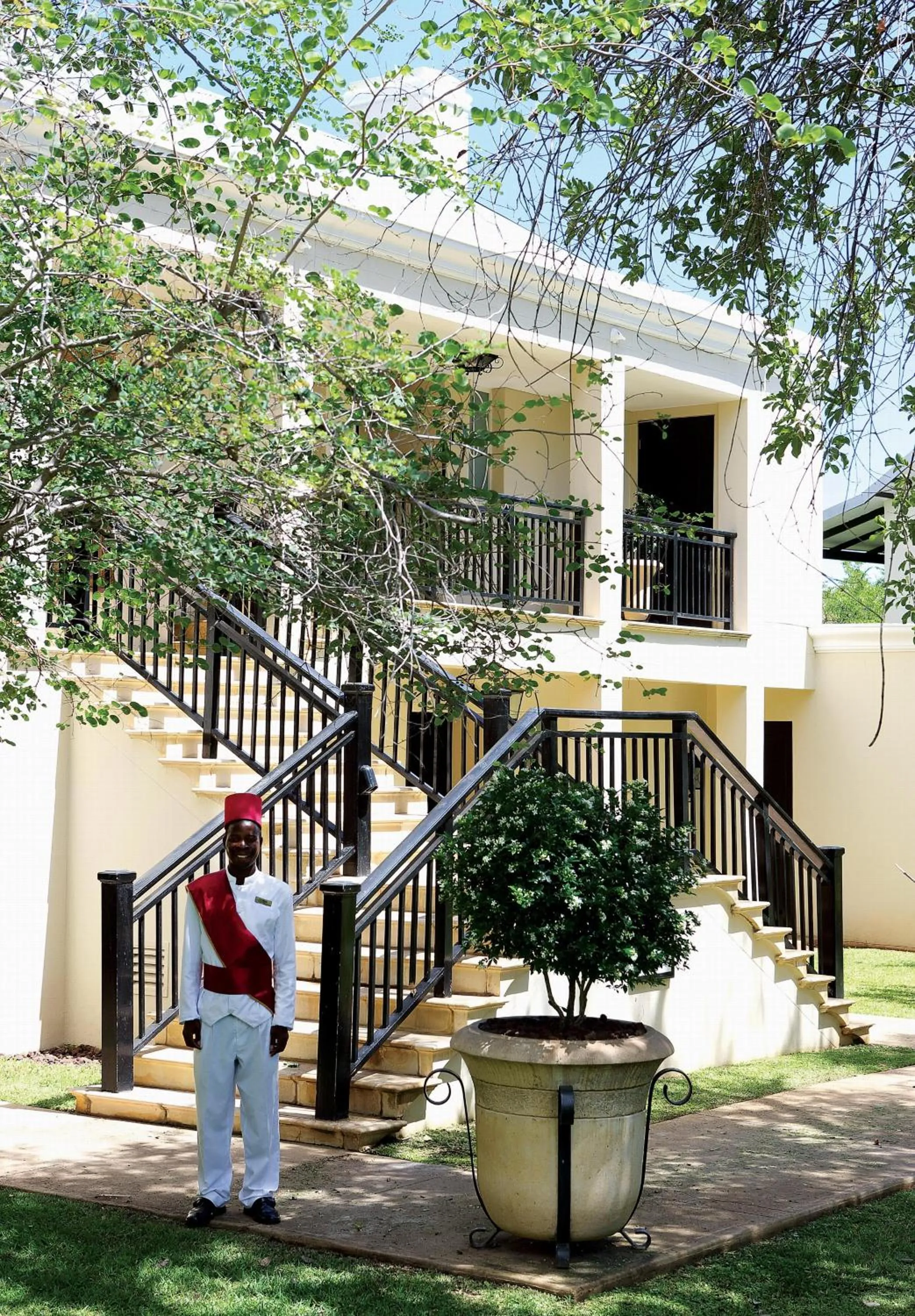 Facade/entrance in Royal Livingstone Hotel by Anantara