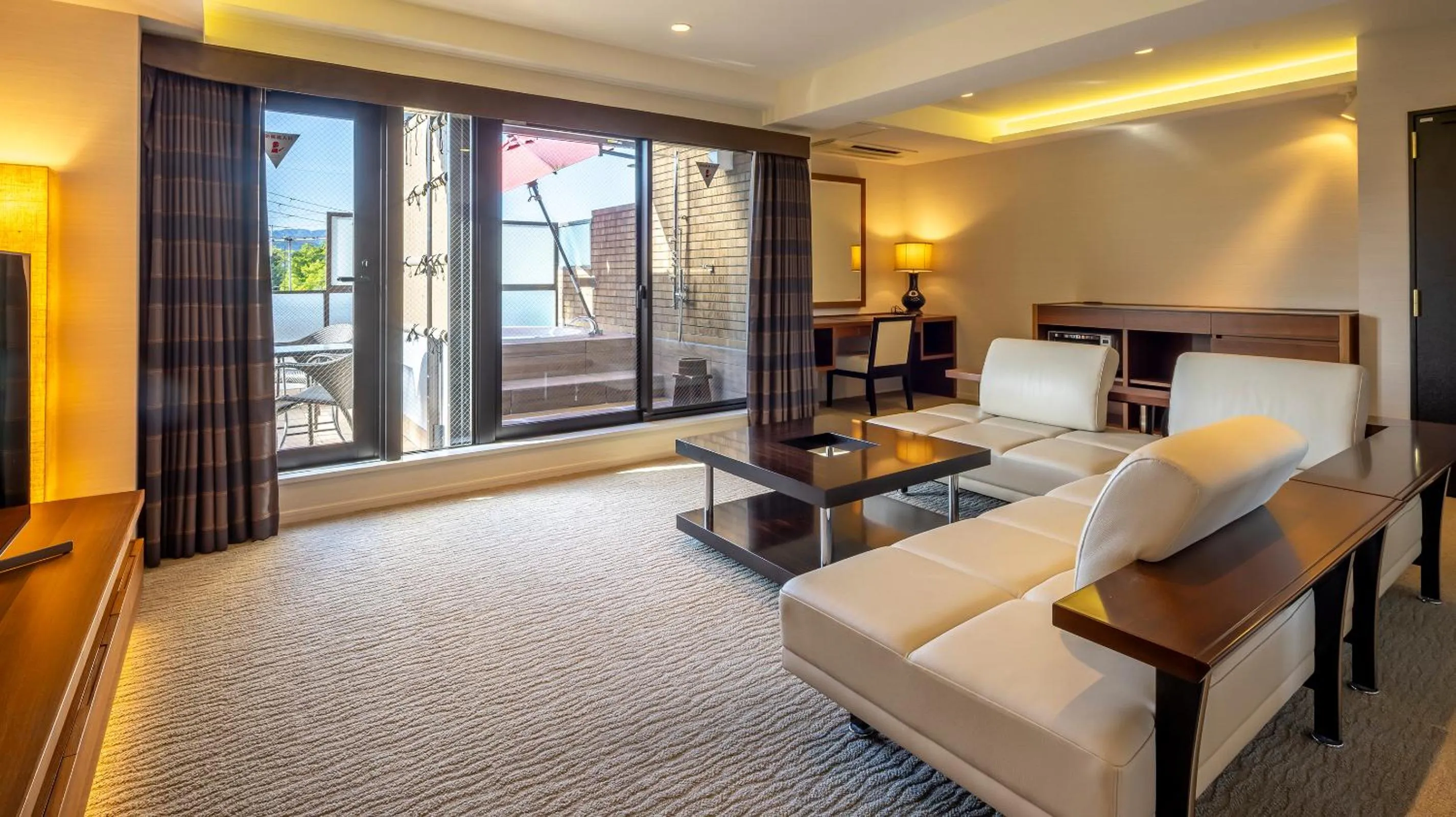 Living room, Bed in Riverte Kyoto Kamogawa