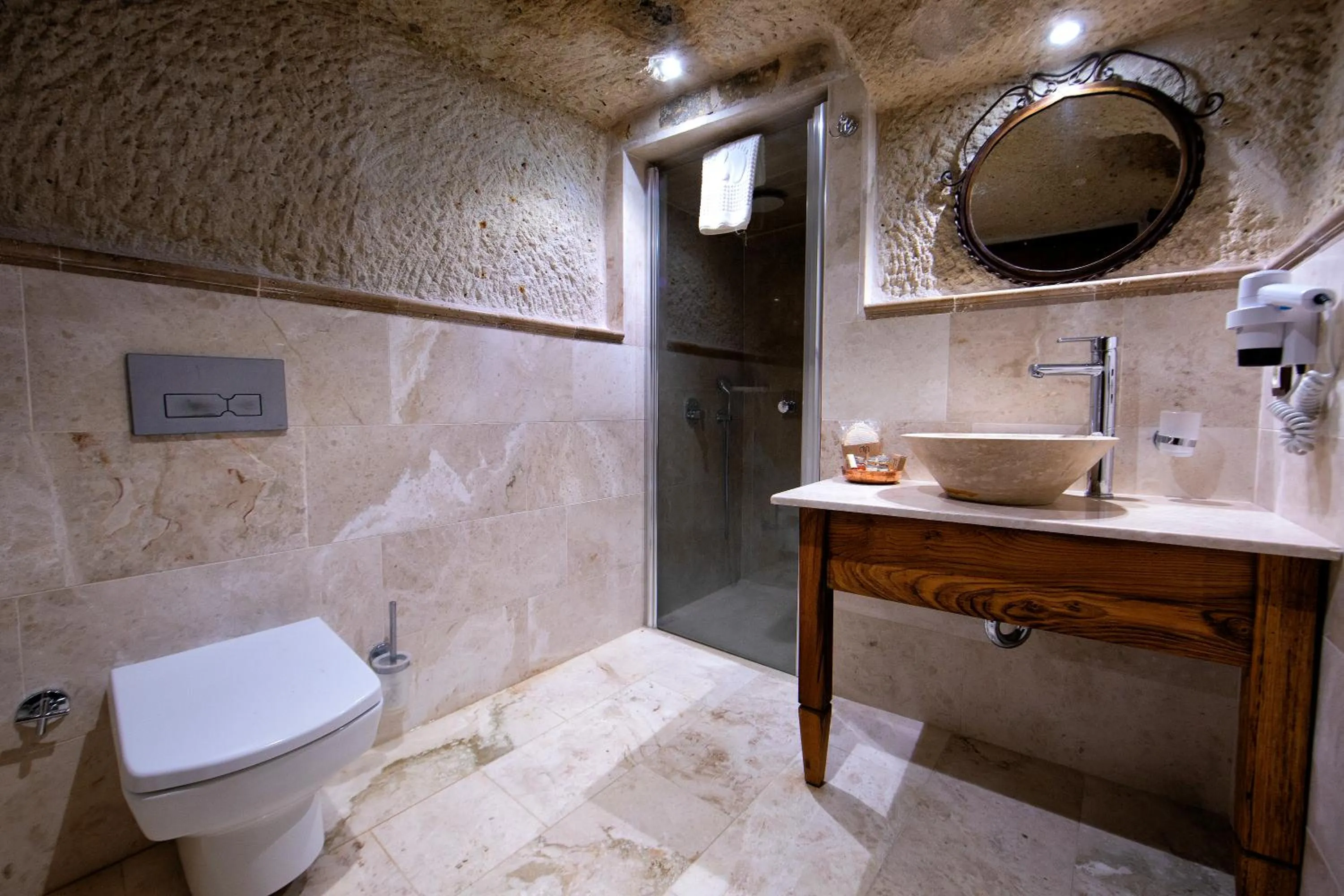 Shower in Aza Cave Cappadocia Adult Hotel