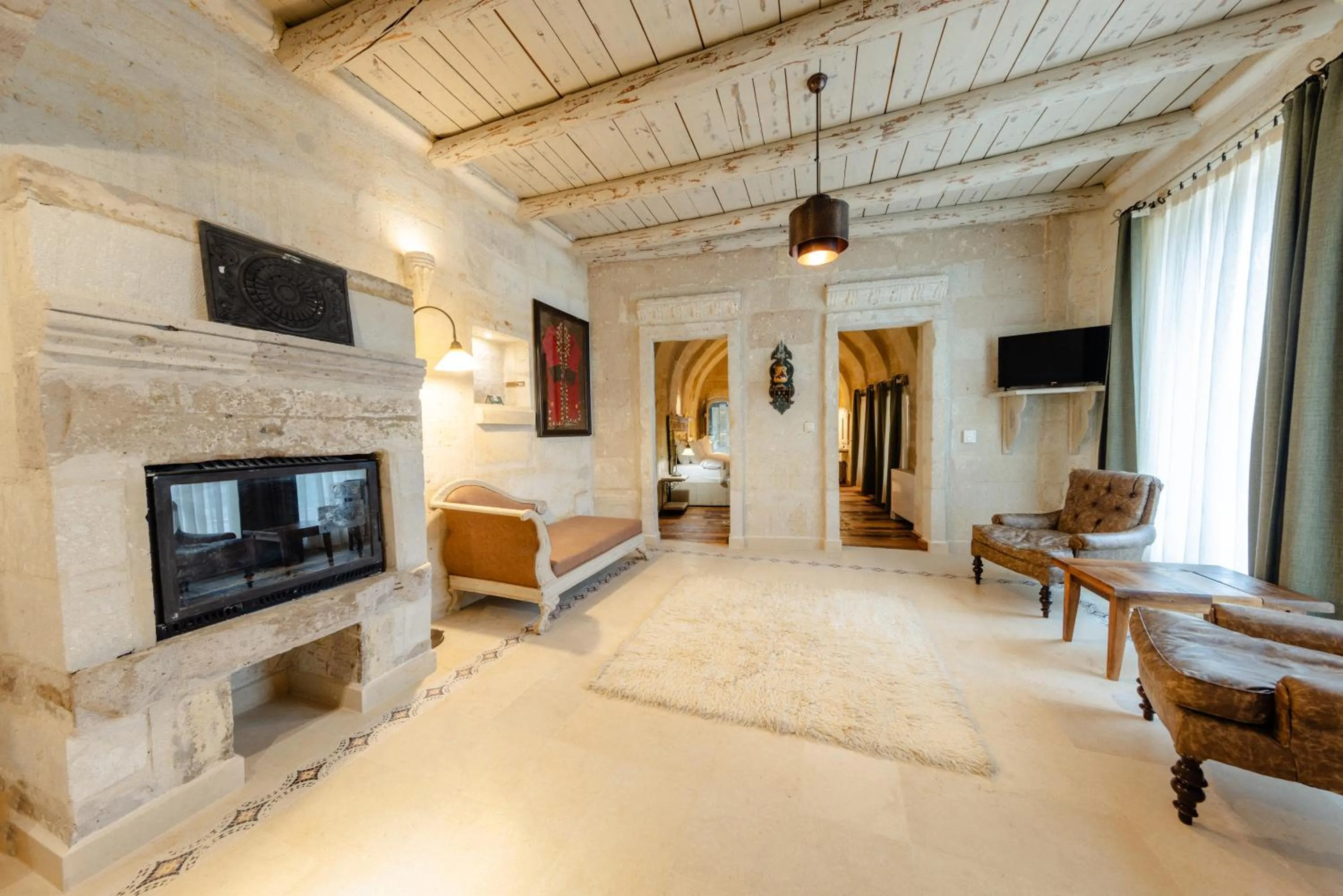 Seating area, Bed in Aza Cave Cappadocia Adult Hotel