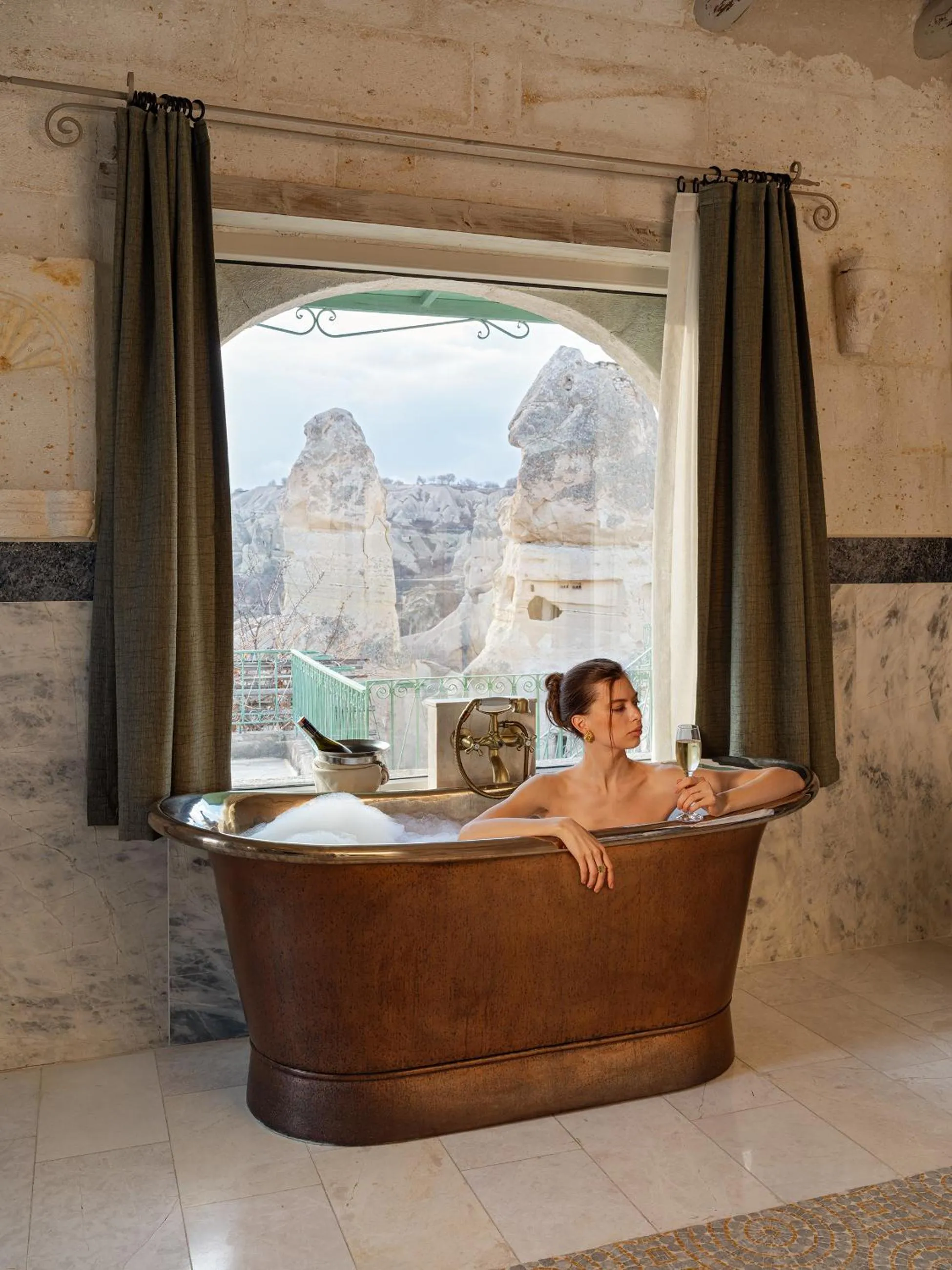 Bath in Aza Cave Cappadocia Adult Hotel