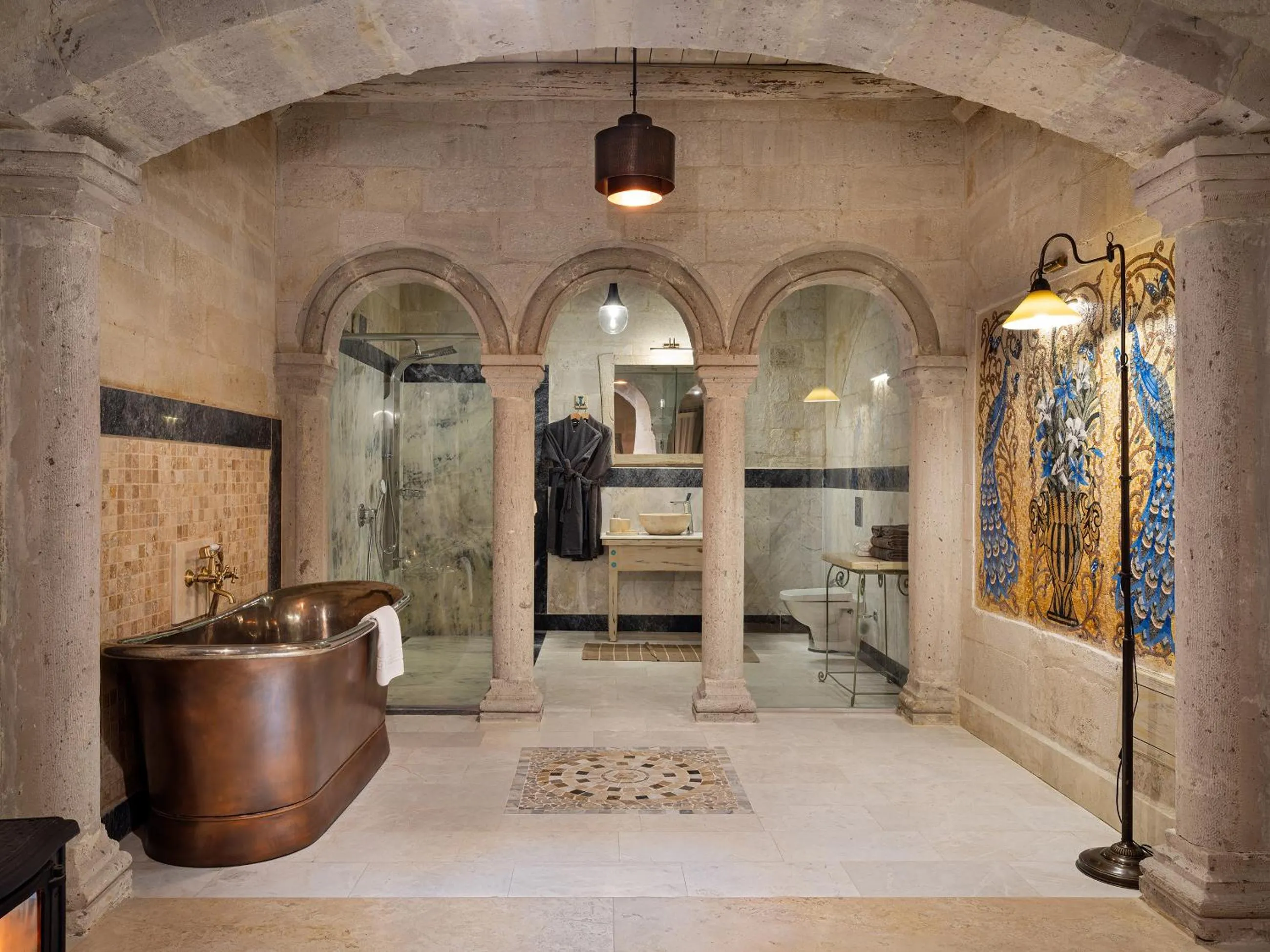 Shower in Aza Cave Cappadocia Adult Hotel