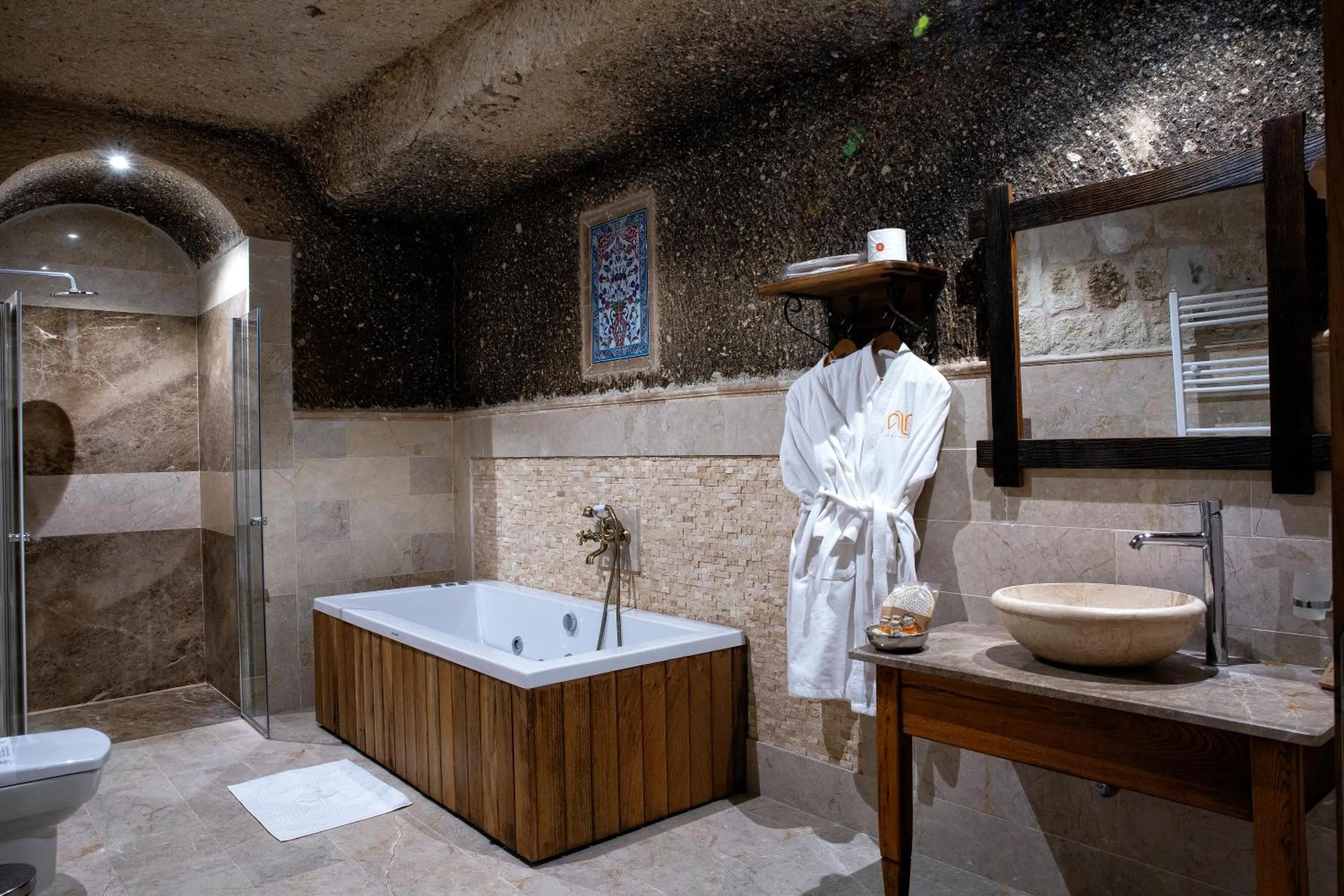Shower in Aza Cave Cappadocia Adult Hotel