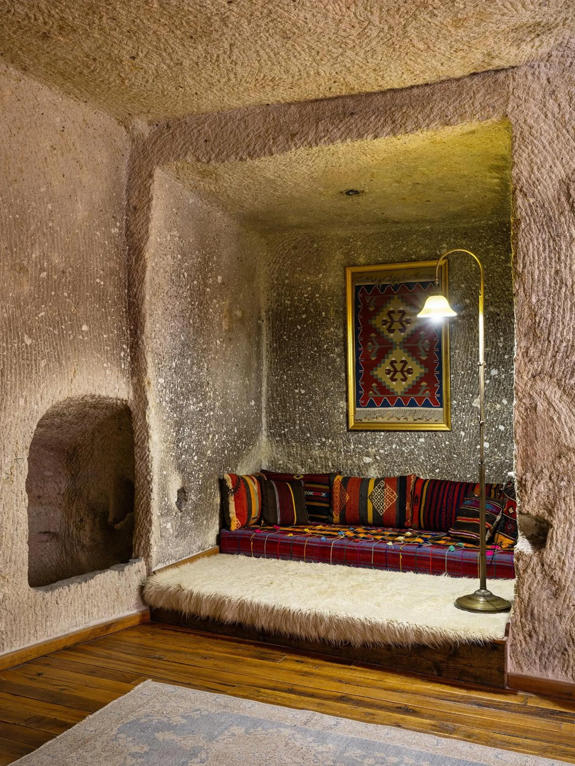 Seating area, Bed in Aza Cave Cappadocia Adult Hotel