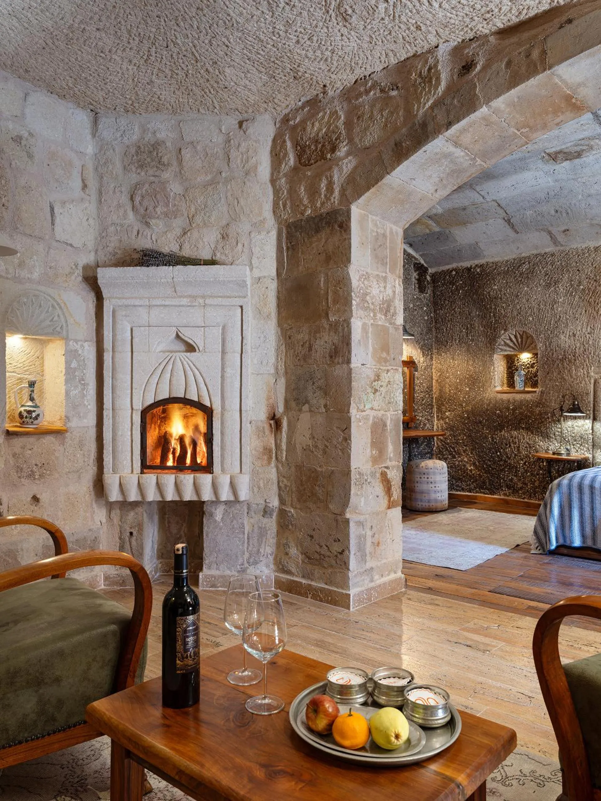 Seating area, Bed in Aza Cave Cappadocia Adult Hotel