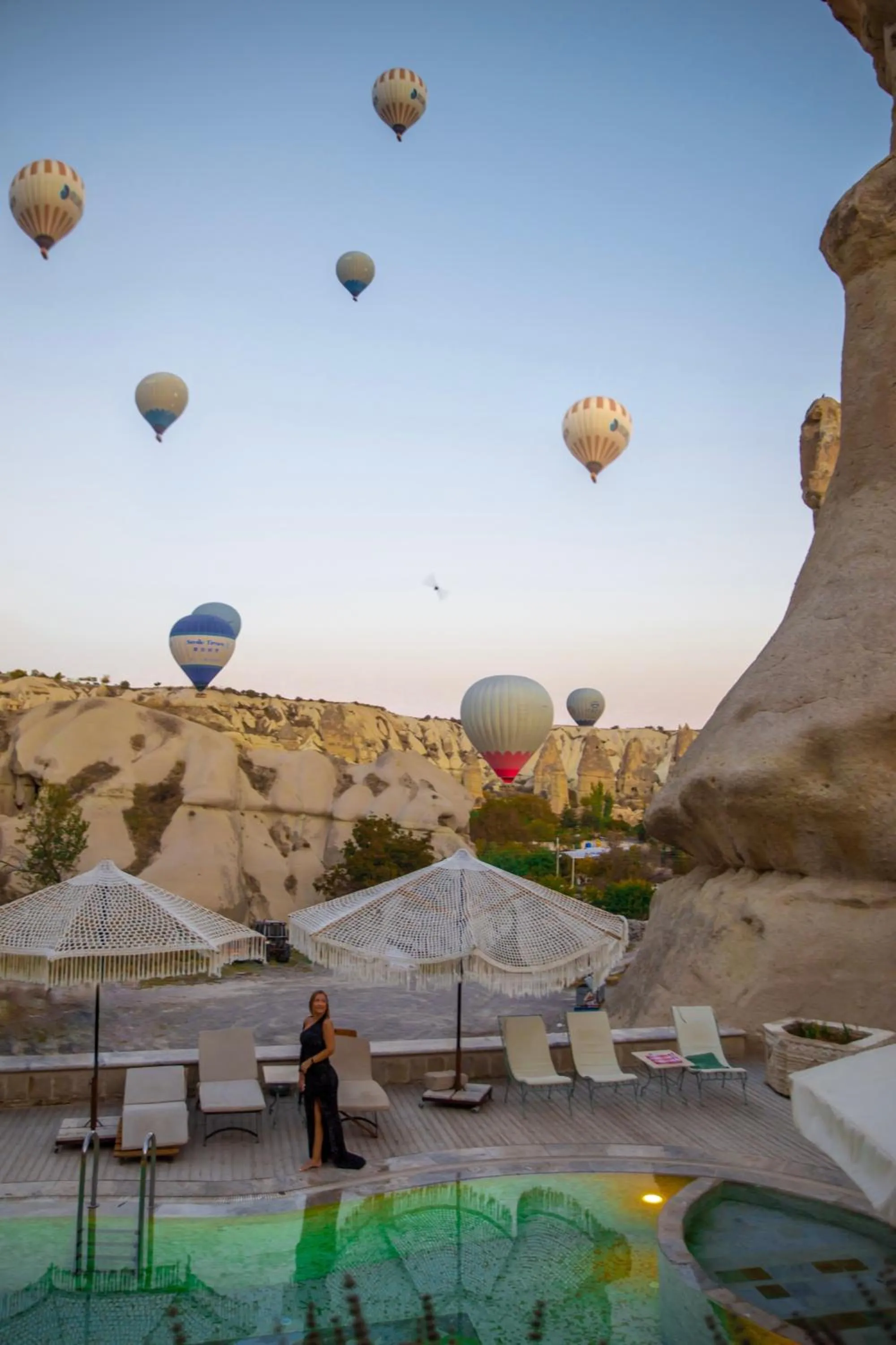 Pool view in Aza Cave Cappadocia Adult Hotel
