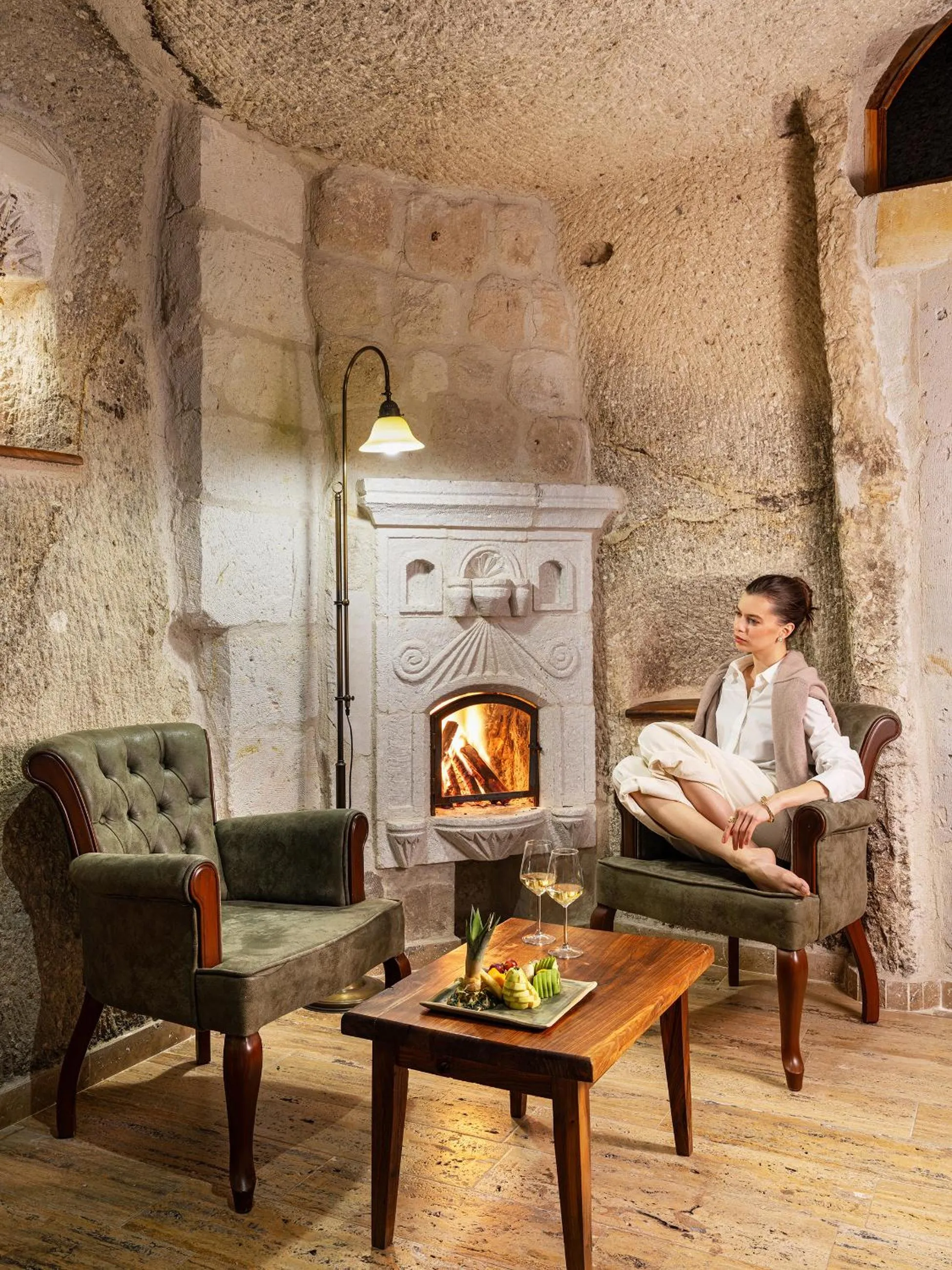 Seating area in Aza Cave Cappadocia Adult Hotel