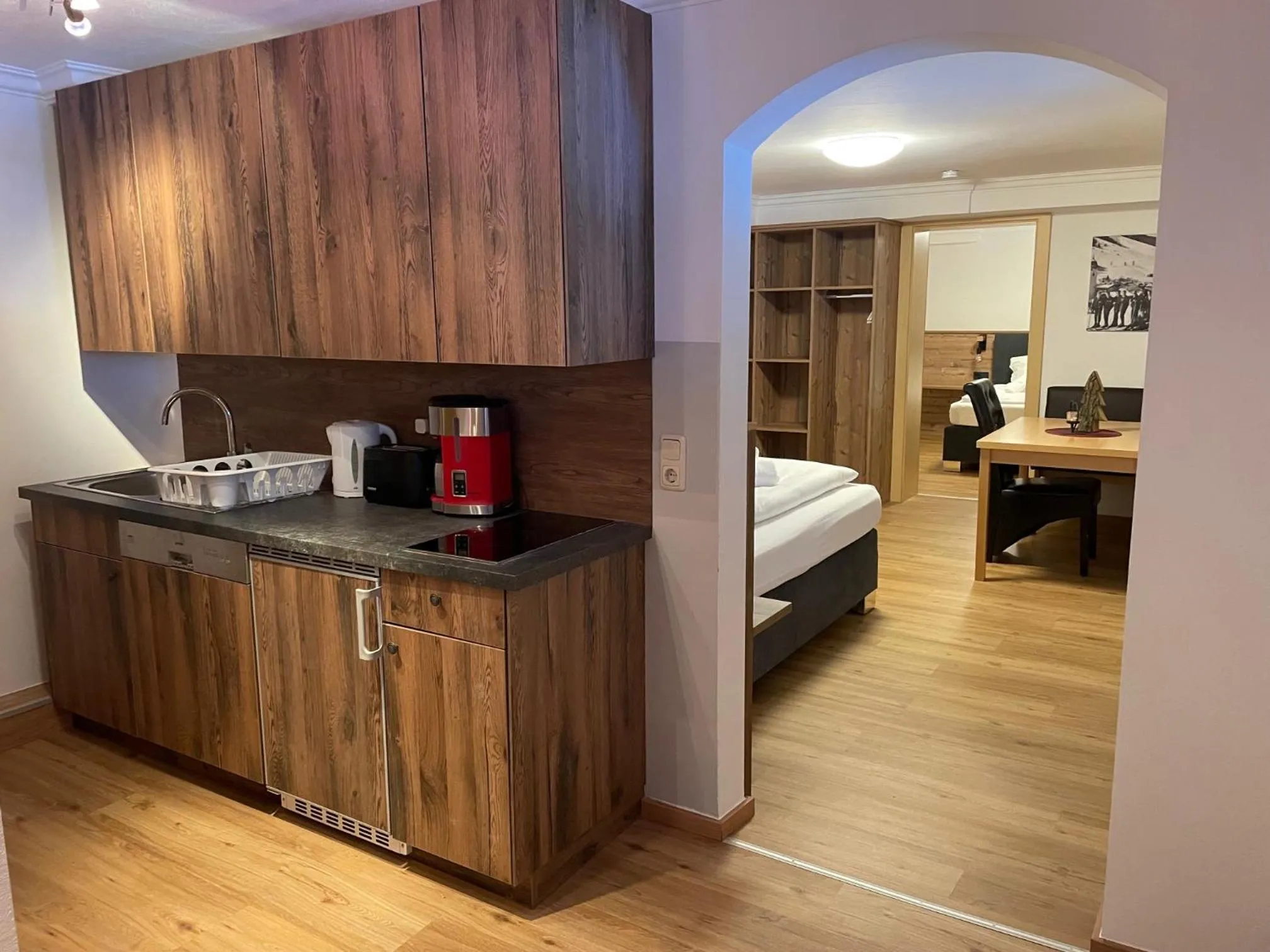 kitchen, Bed in Haus Willibald
