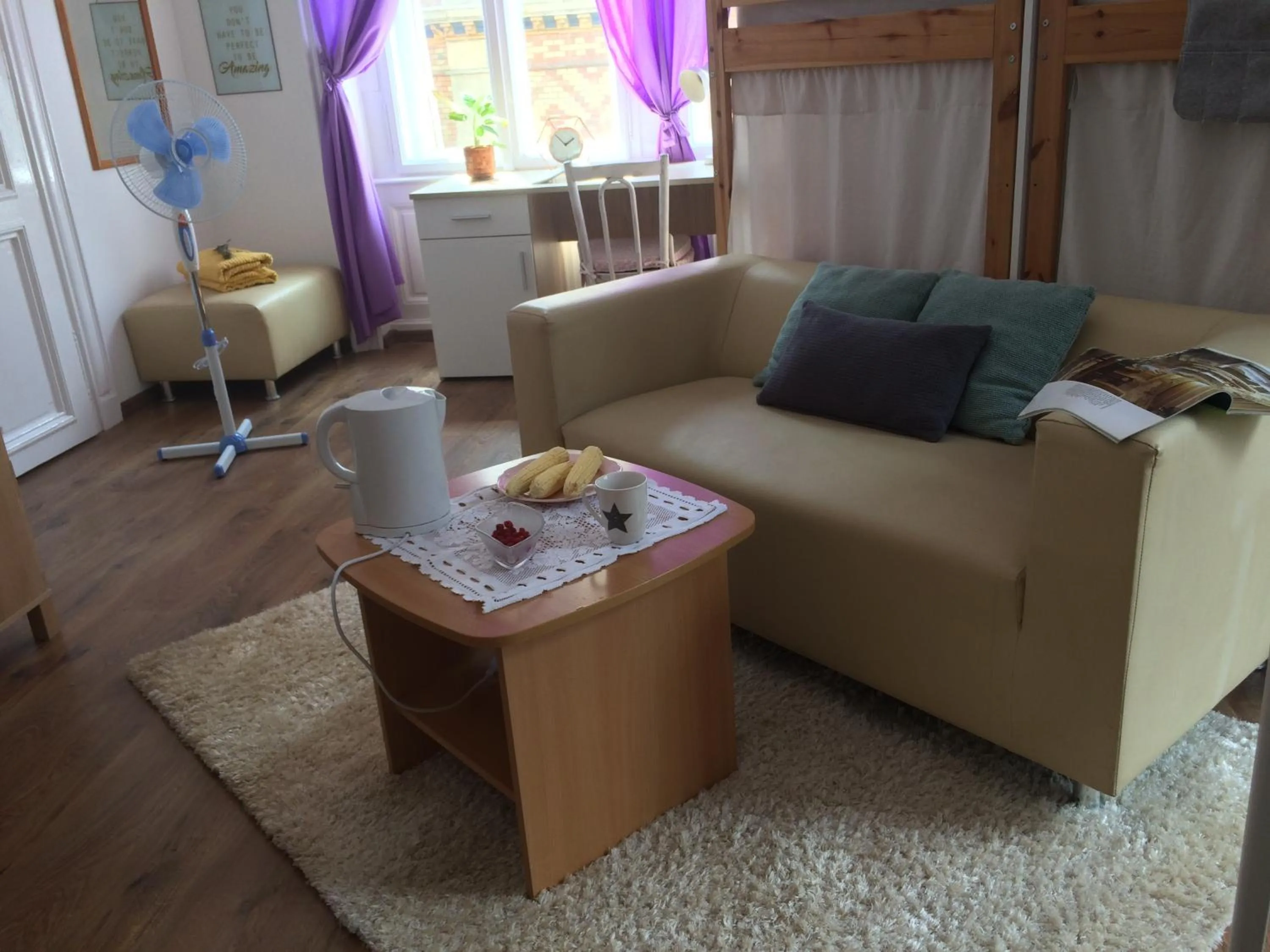 Seating area in Zen Hostel by Central Market