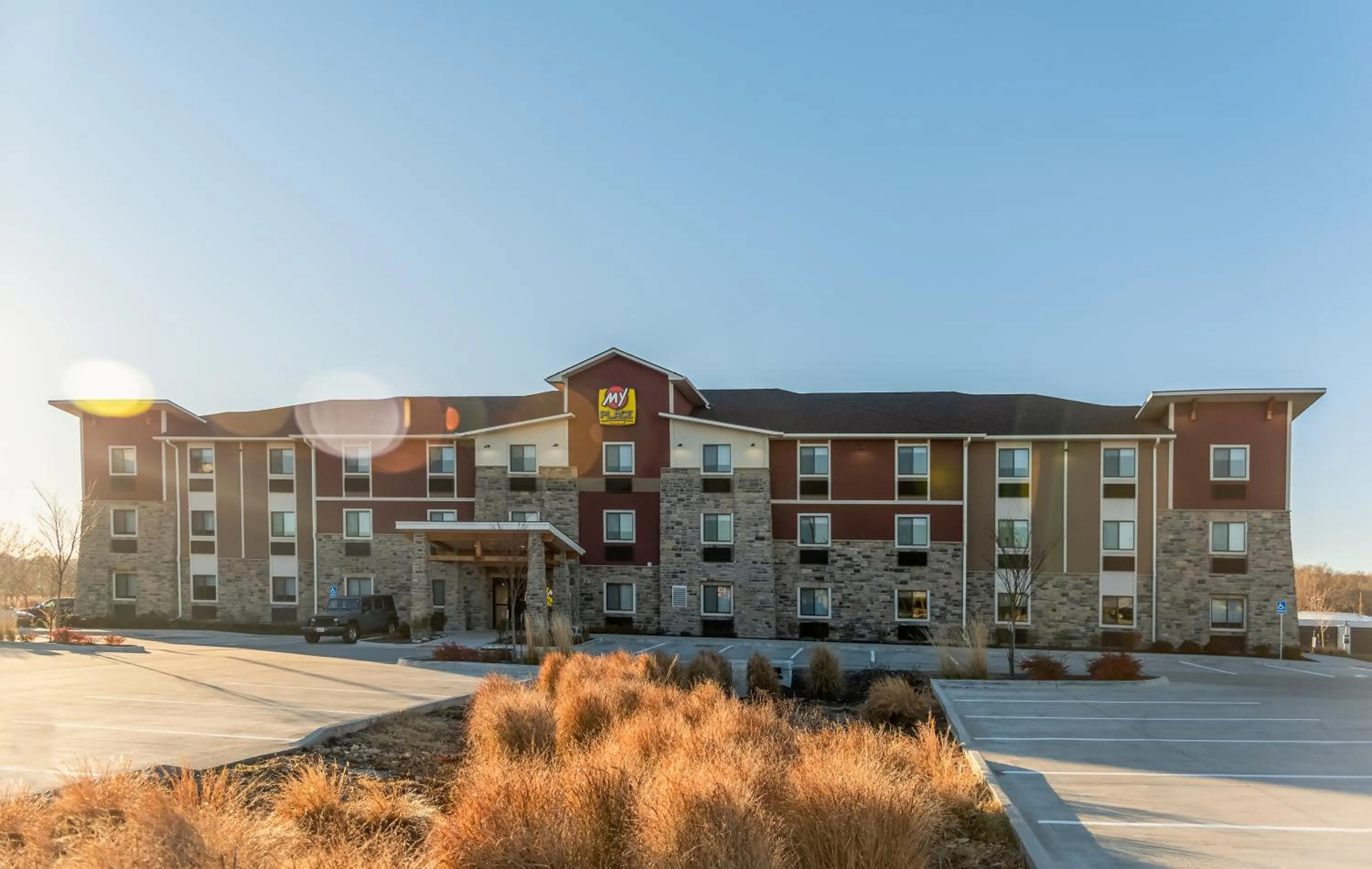 Property building in My Place Hotel-Overland Park, KS