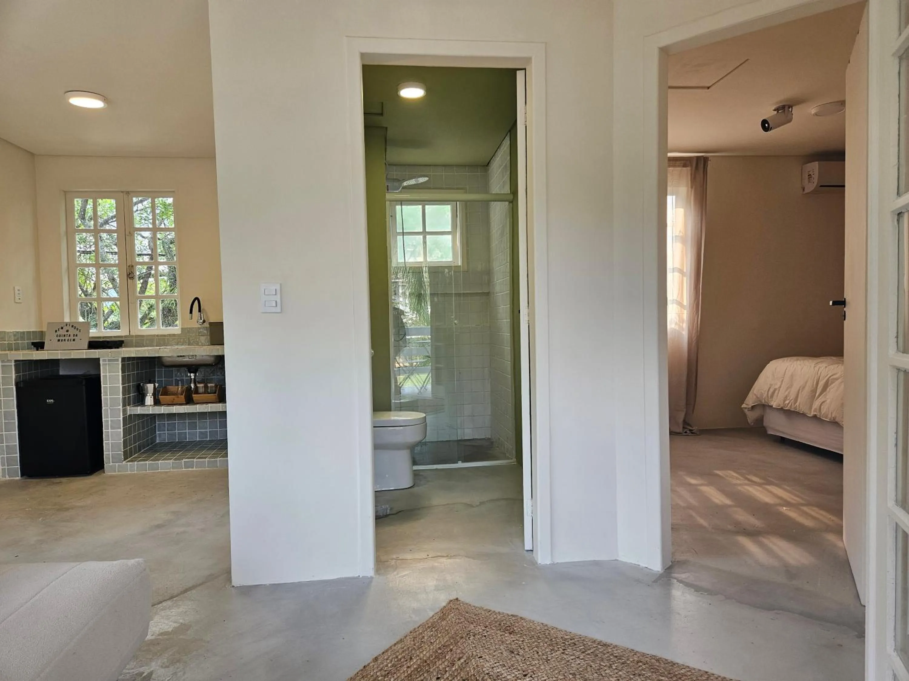 Kitchen or kitchenette, Bed in Pousada Quinta da Margem