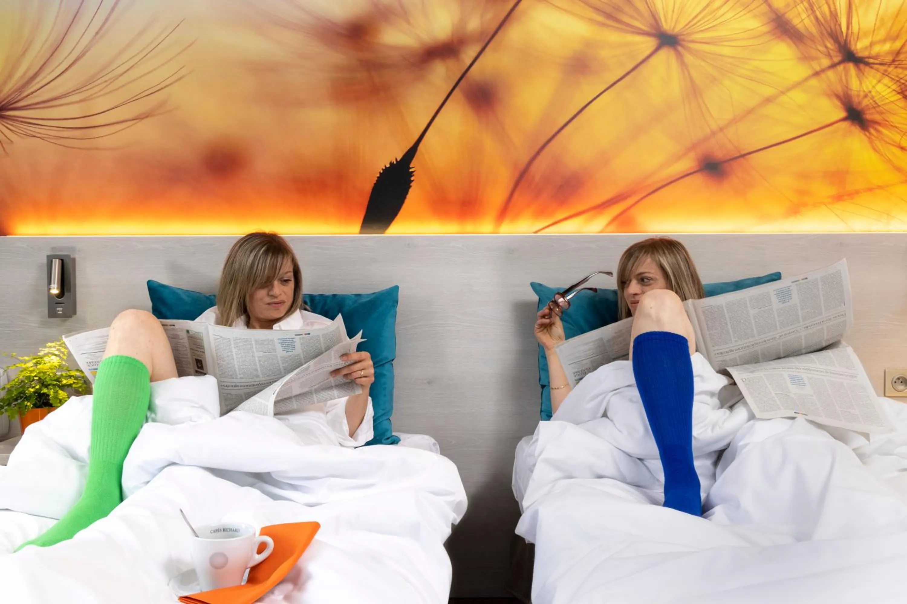 Bed in Logis Hôtel-Restaurant LE FONTARABIE