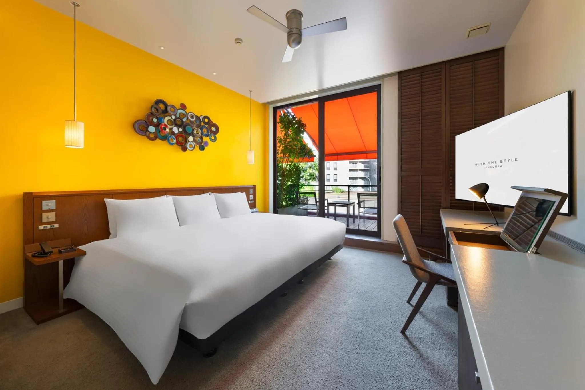 Living room, Bed in With The Style Fukuoka