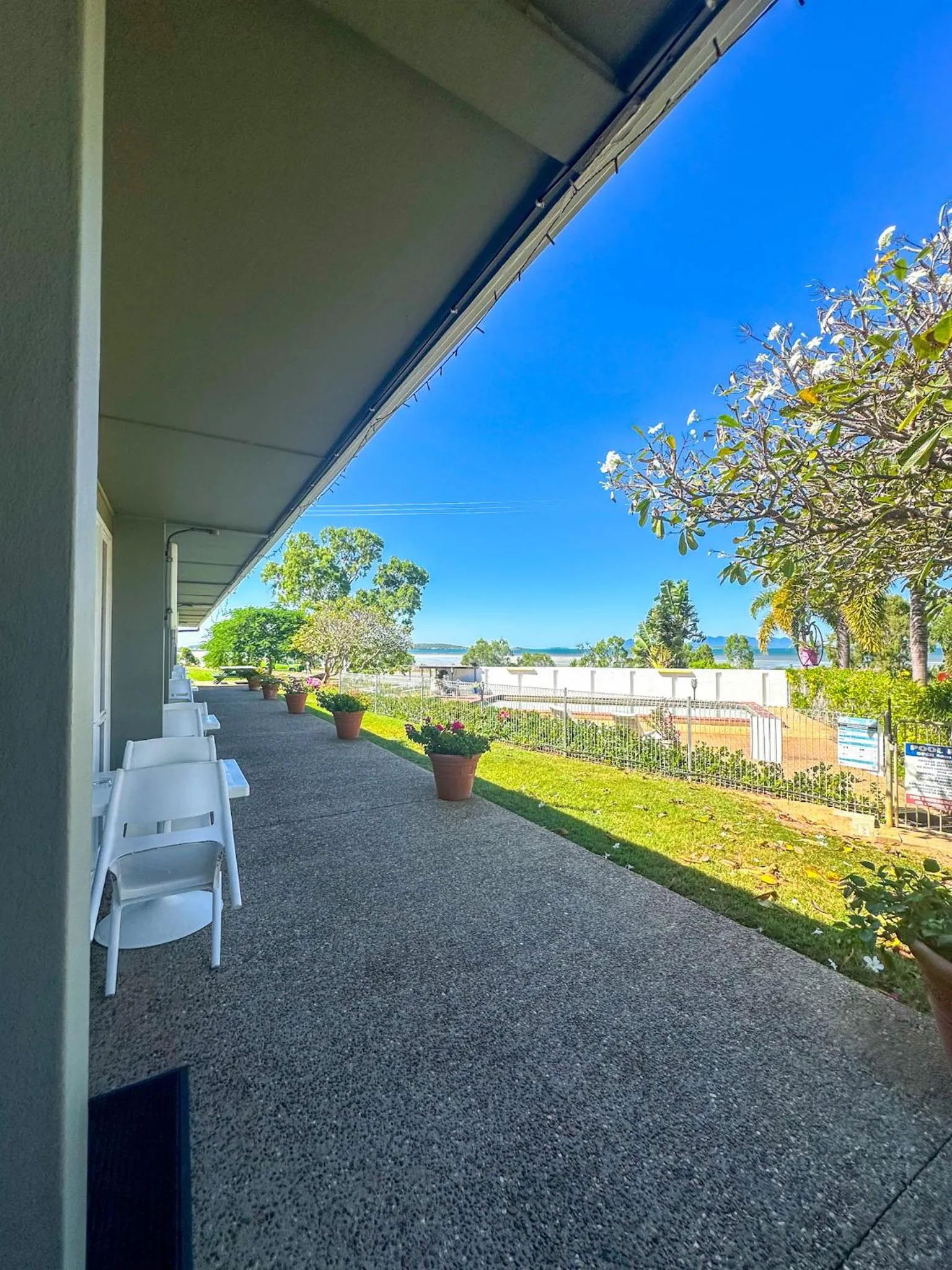 Patio in Ocean View Motel Bowen