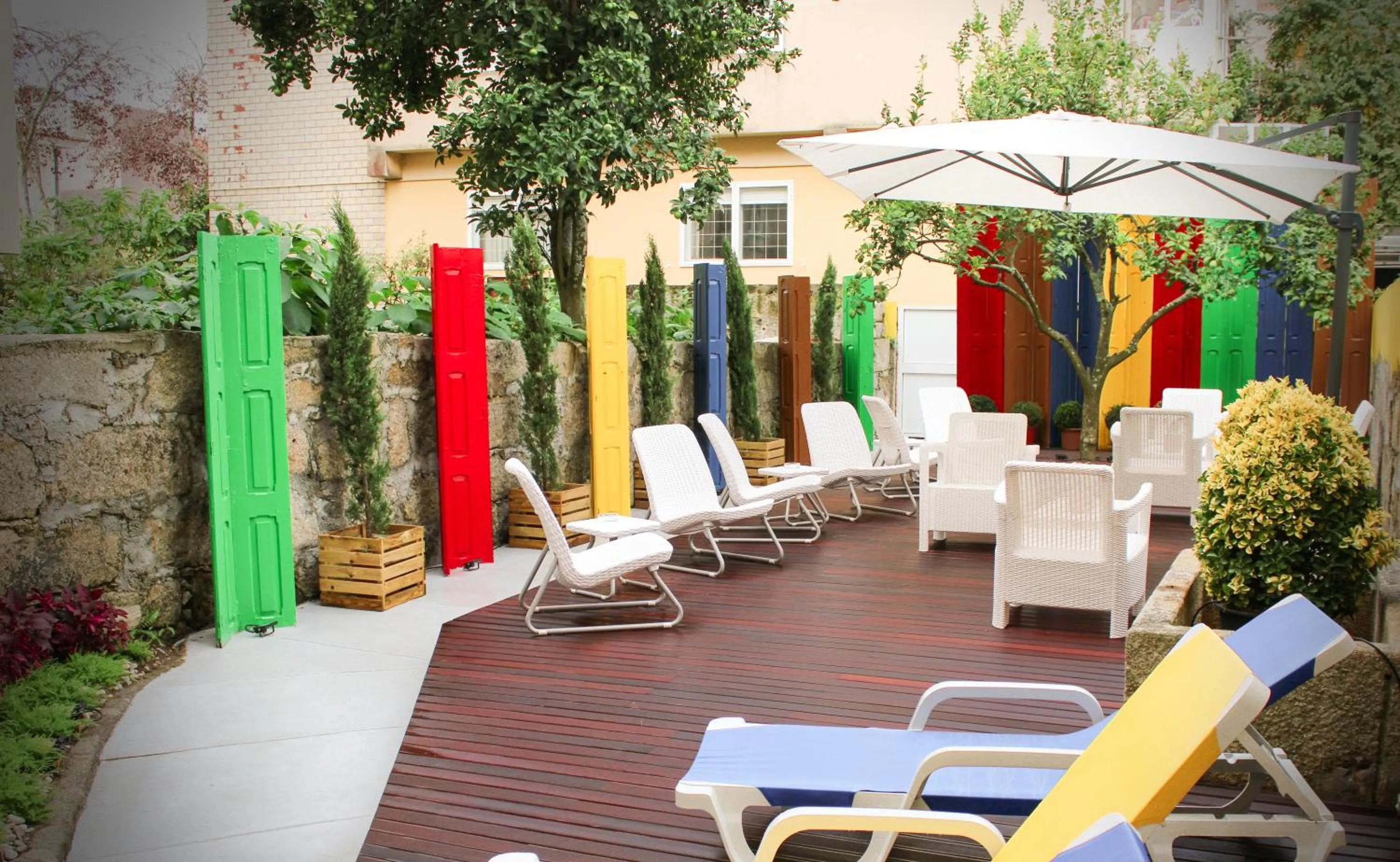 Patio in By Doors Hostel