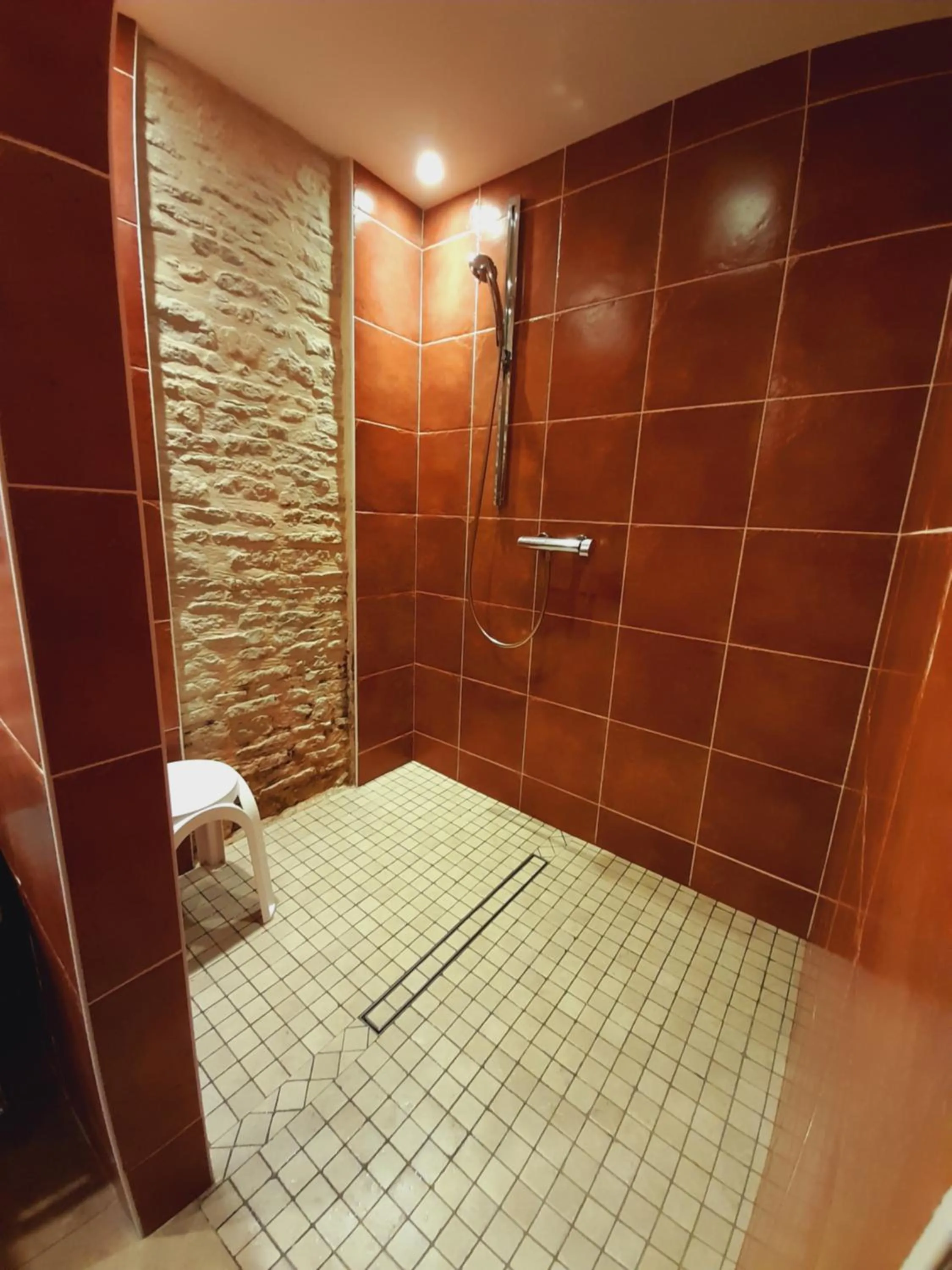 Bathroom in Hôtel Le Manoir De Mathan Crépon à la campagne 5 mn d'Arromanches et 10 mn de Bayeux