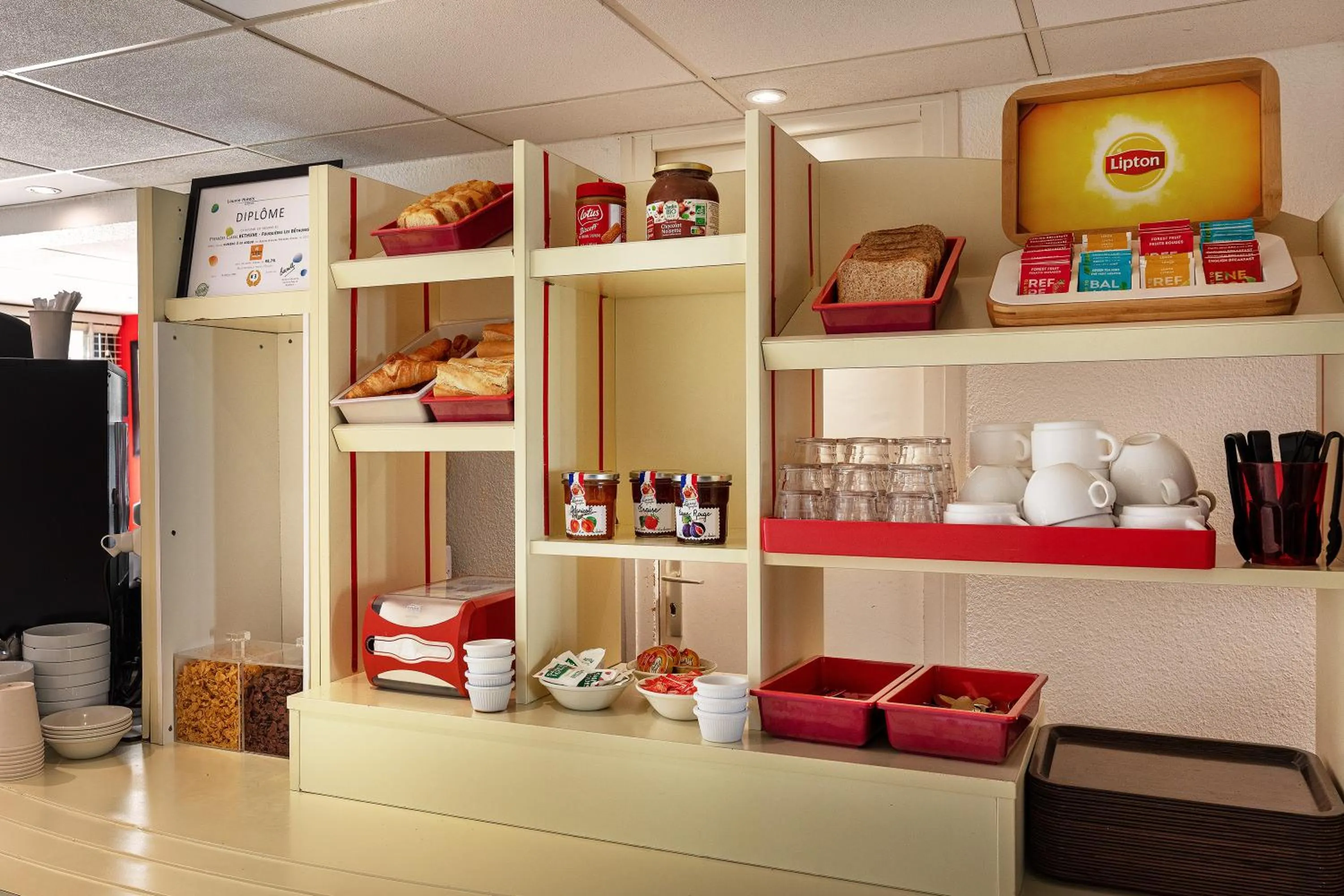 Continental breakfast in Premiere Classe Bethune Fouquières Lès Béthunes