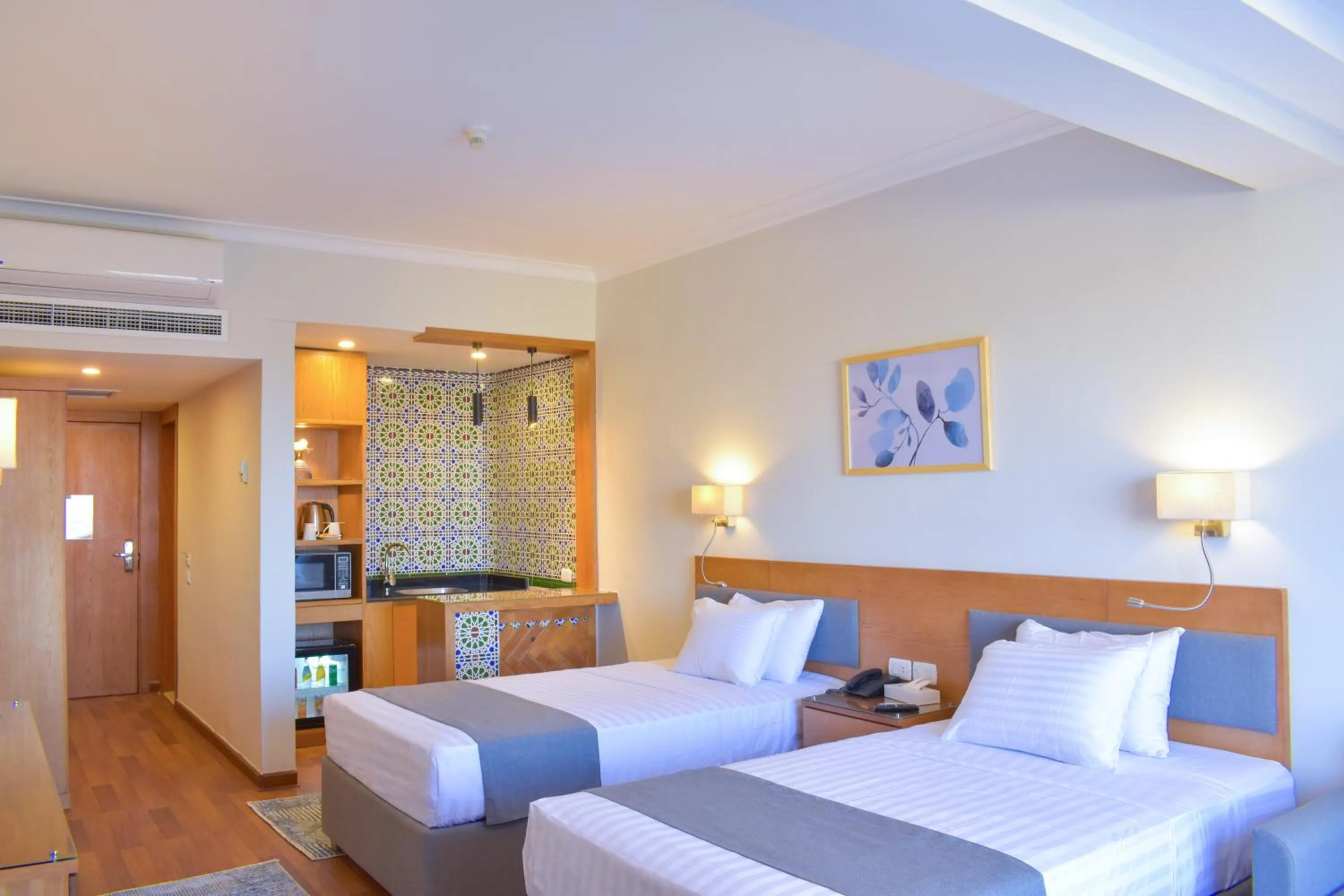 Kitchen or kitchenette, Bed in Basma Executive Club