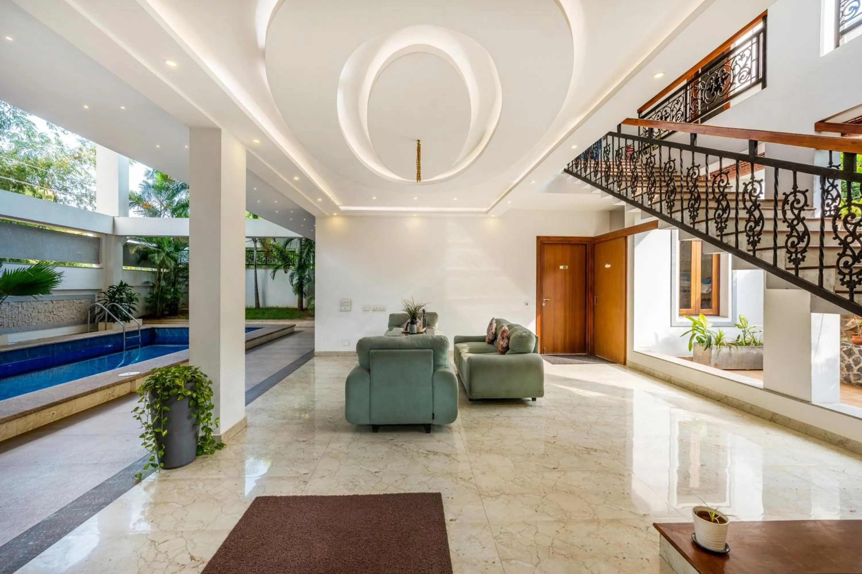 Seating area in Treebo Premium Villa Escape In With Pool View