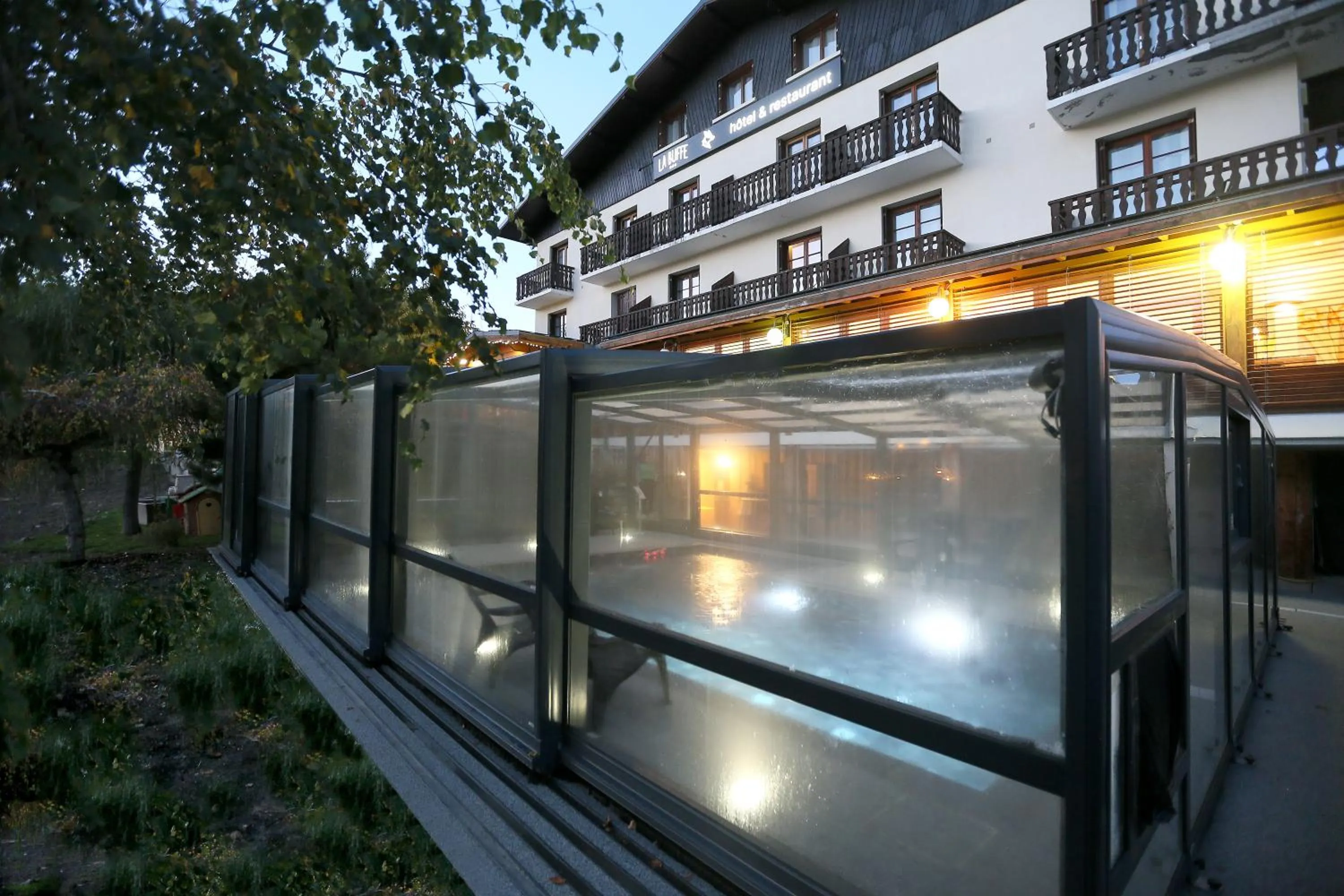 Swimming pool in Hôtel Restaurant La Buffe