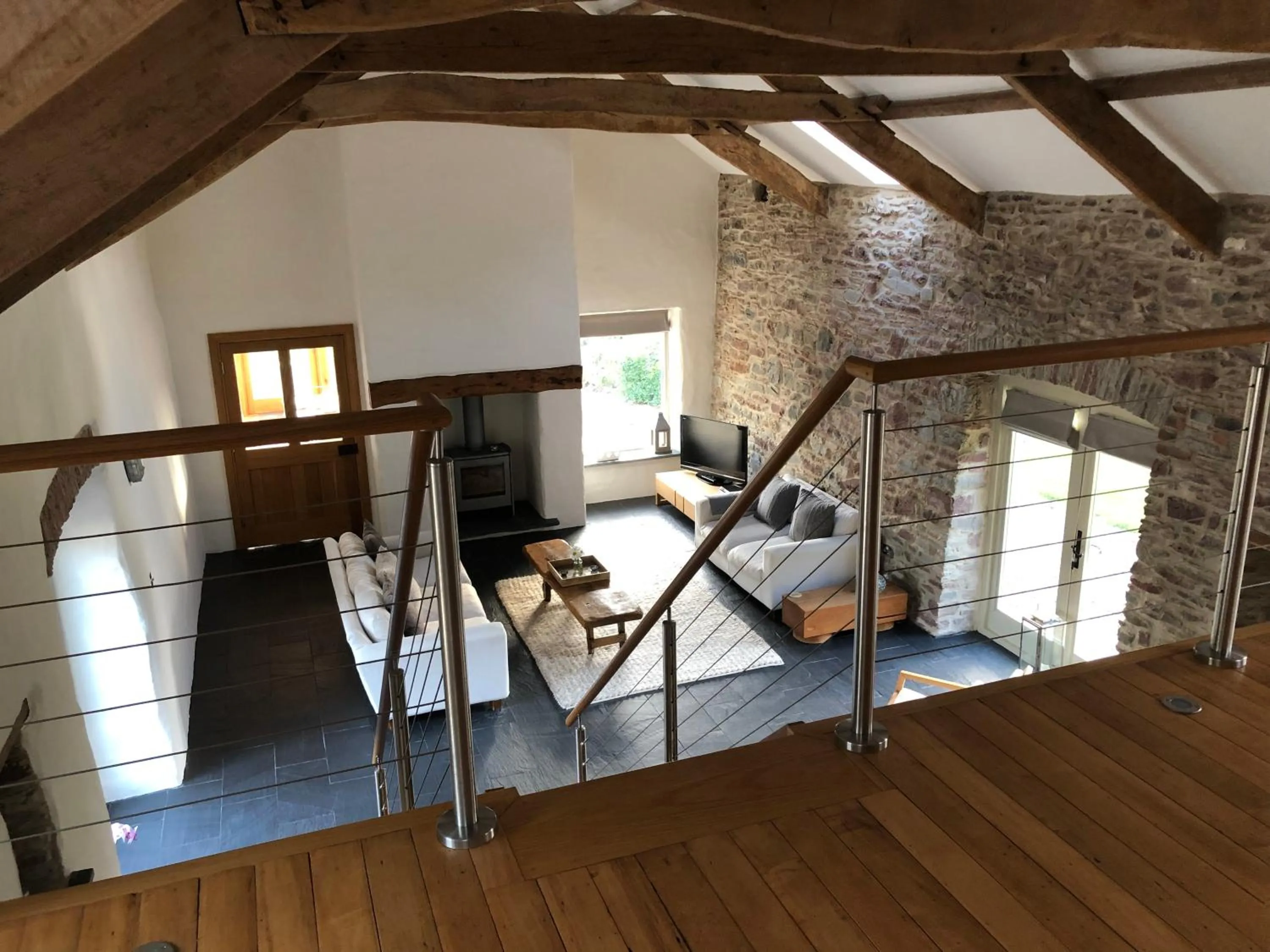 Seating area in Dan y Graig Barn, Carmarthen